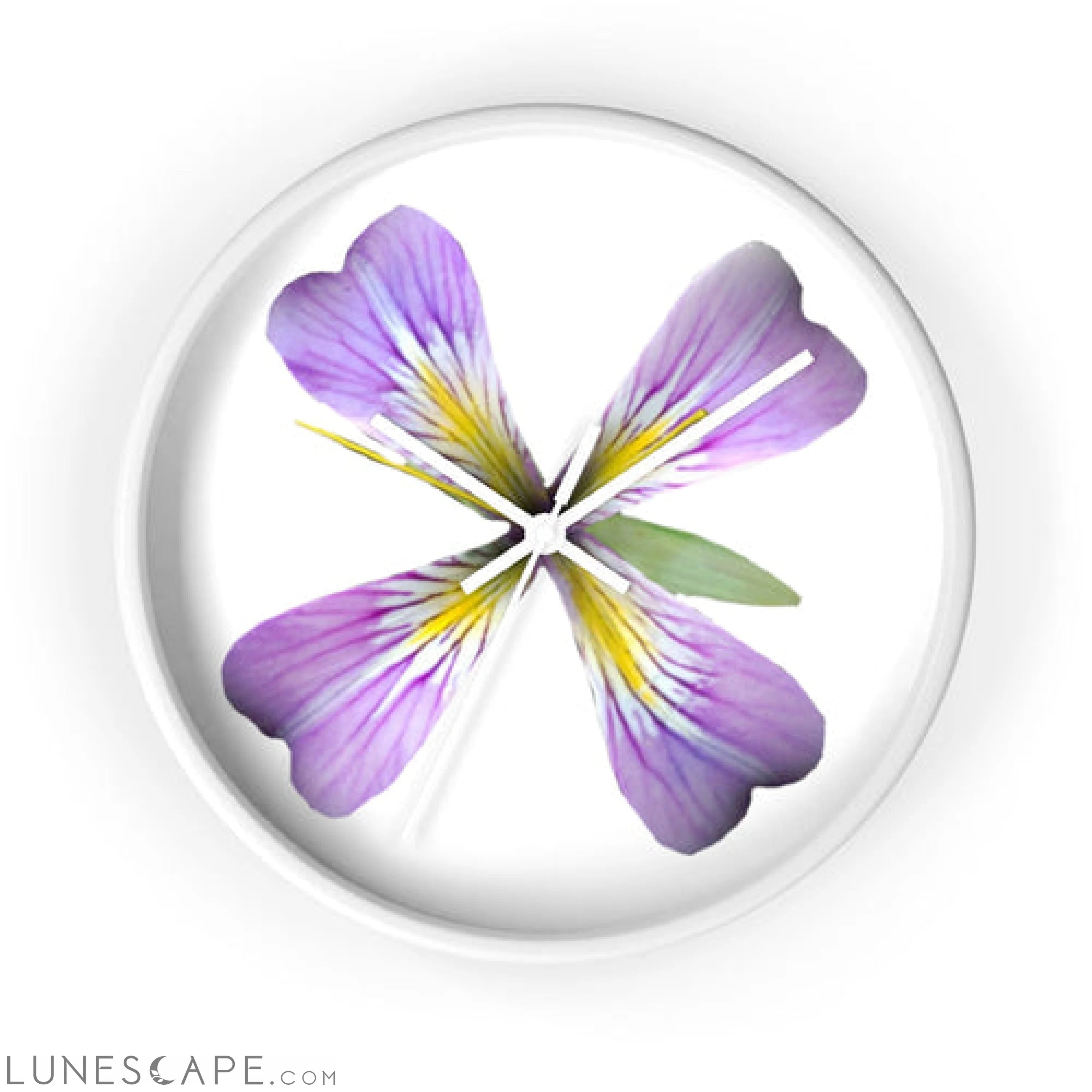 Purple Flower Wall clock LUNESCAPE