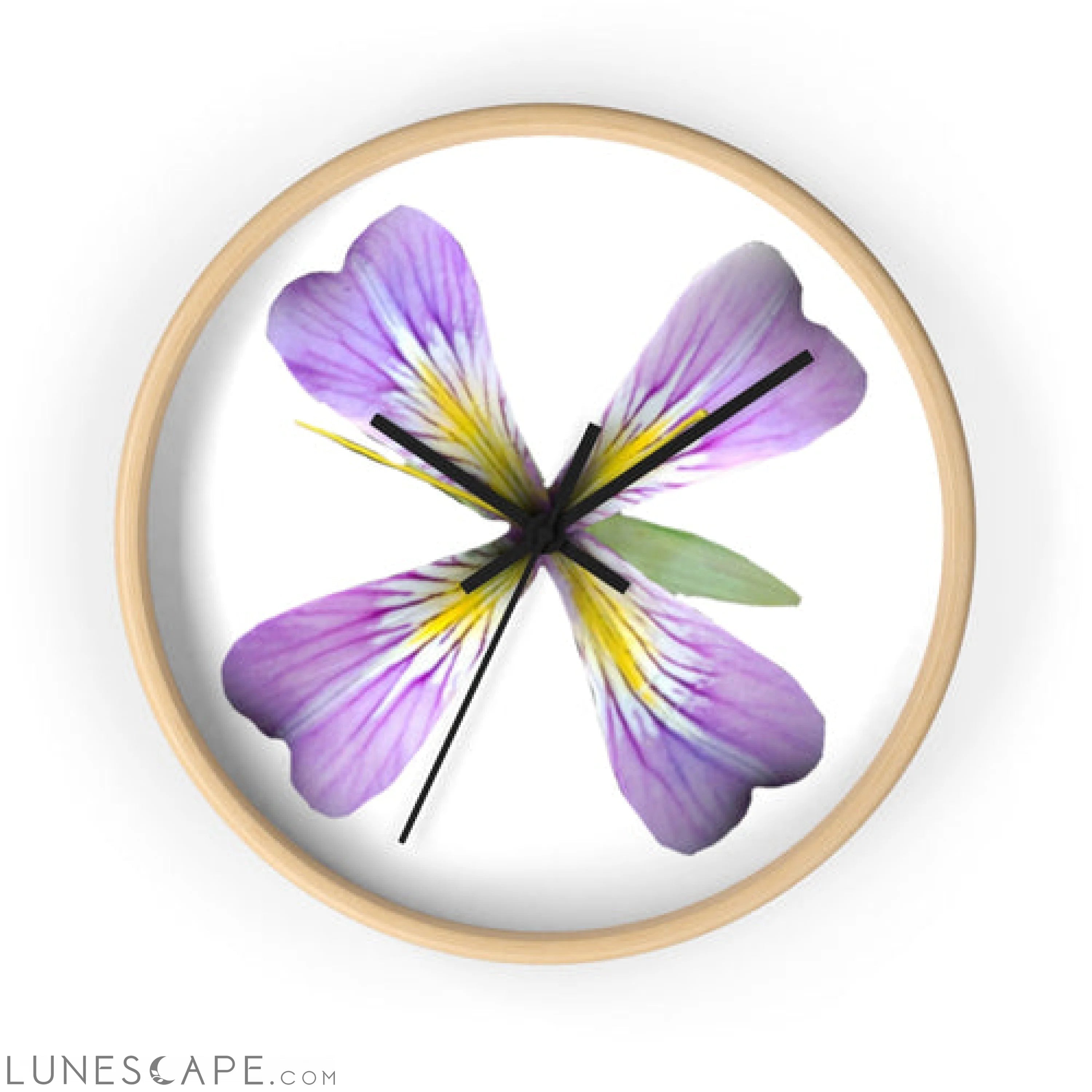 Purple Flower Wall clock LUNESCAPE