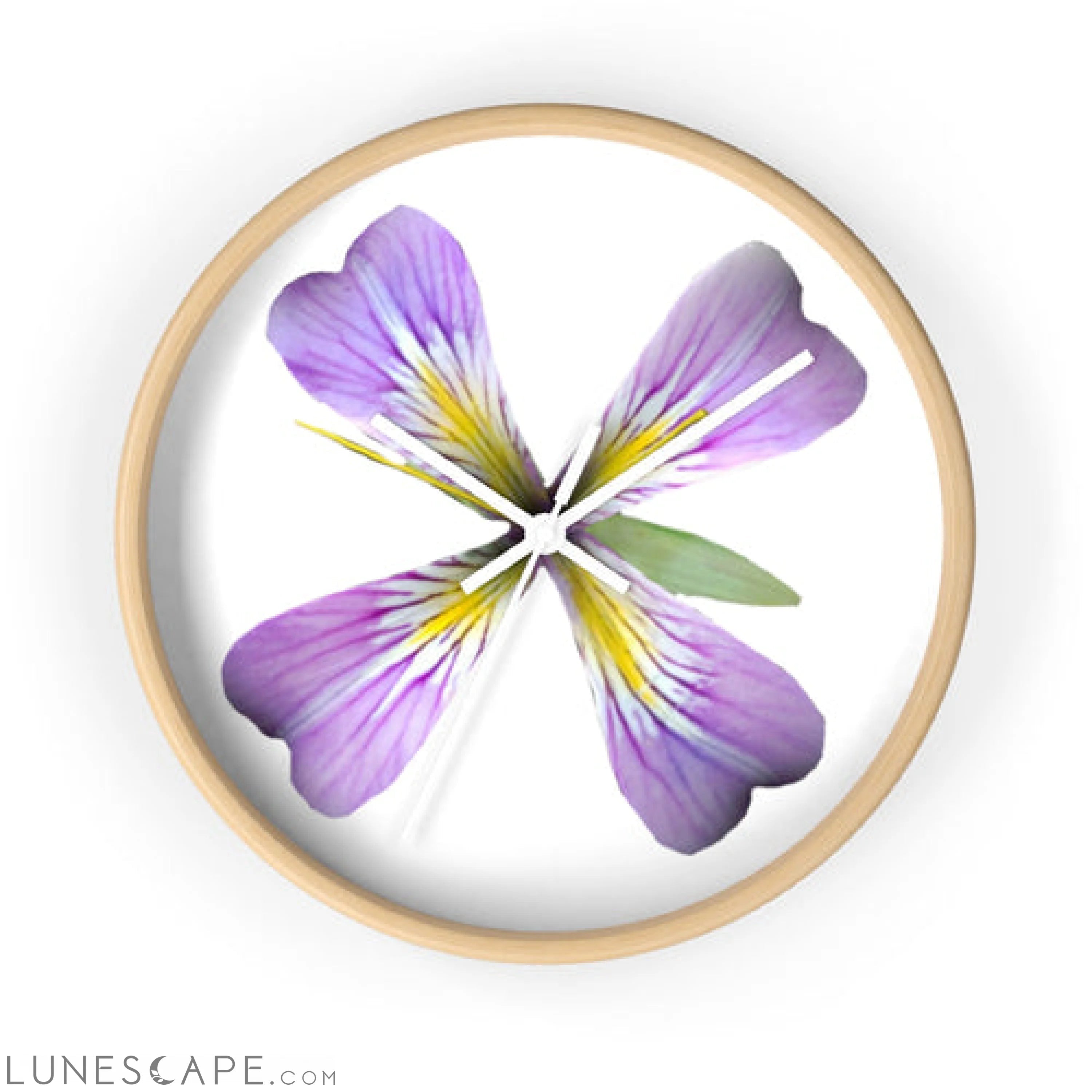 Purple Flower Wall clock LUNESCAPE