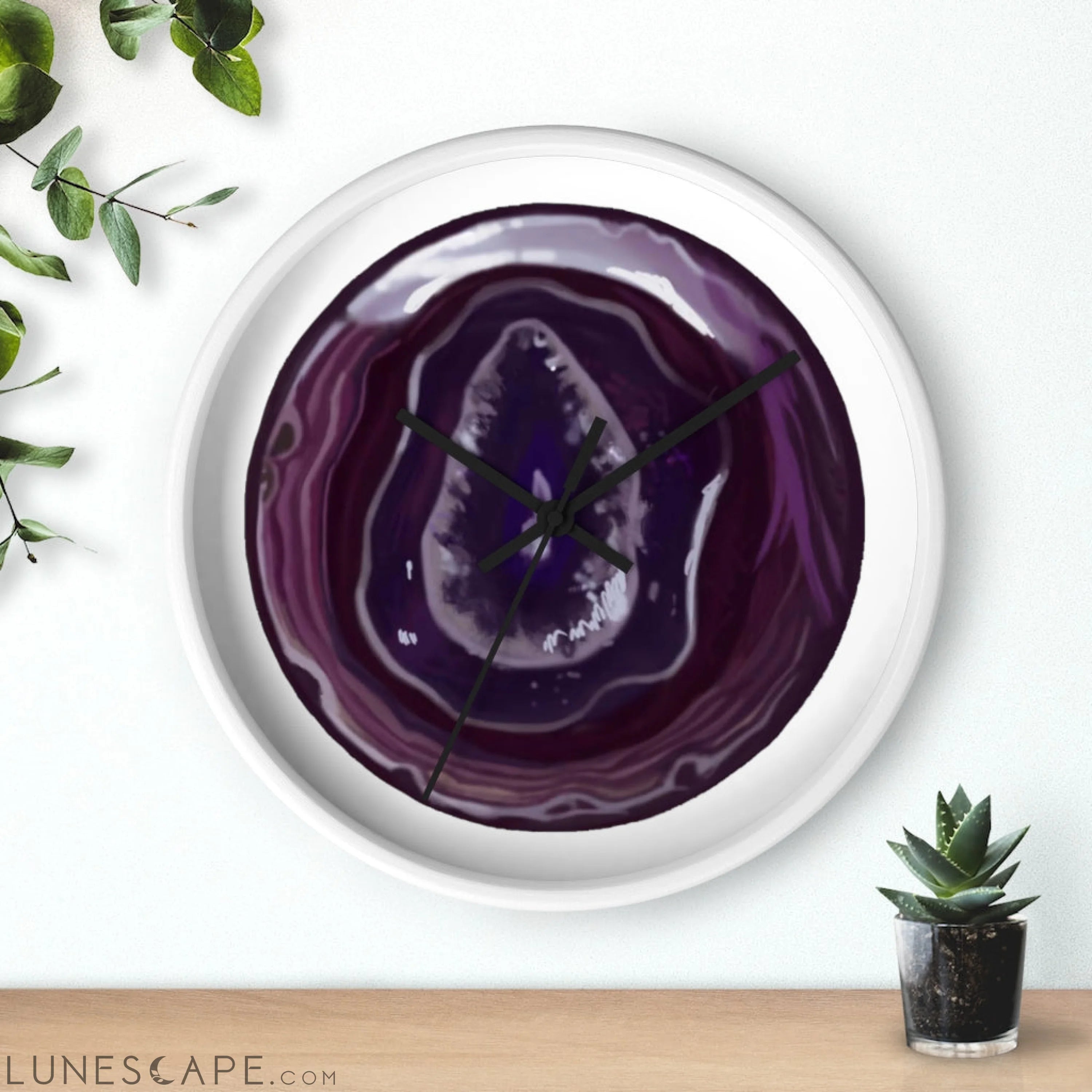 Purple Rock Wall clock LUNESCAPE