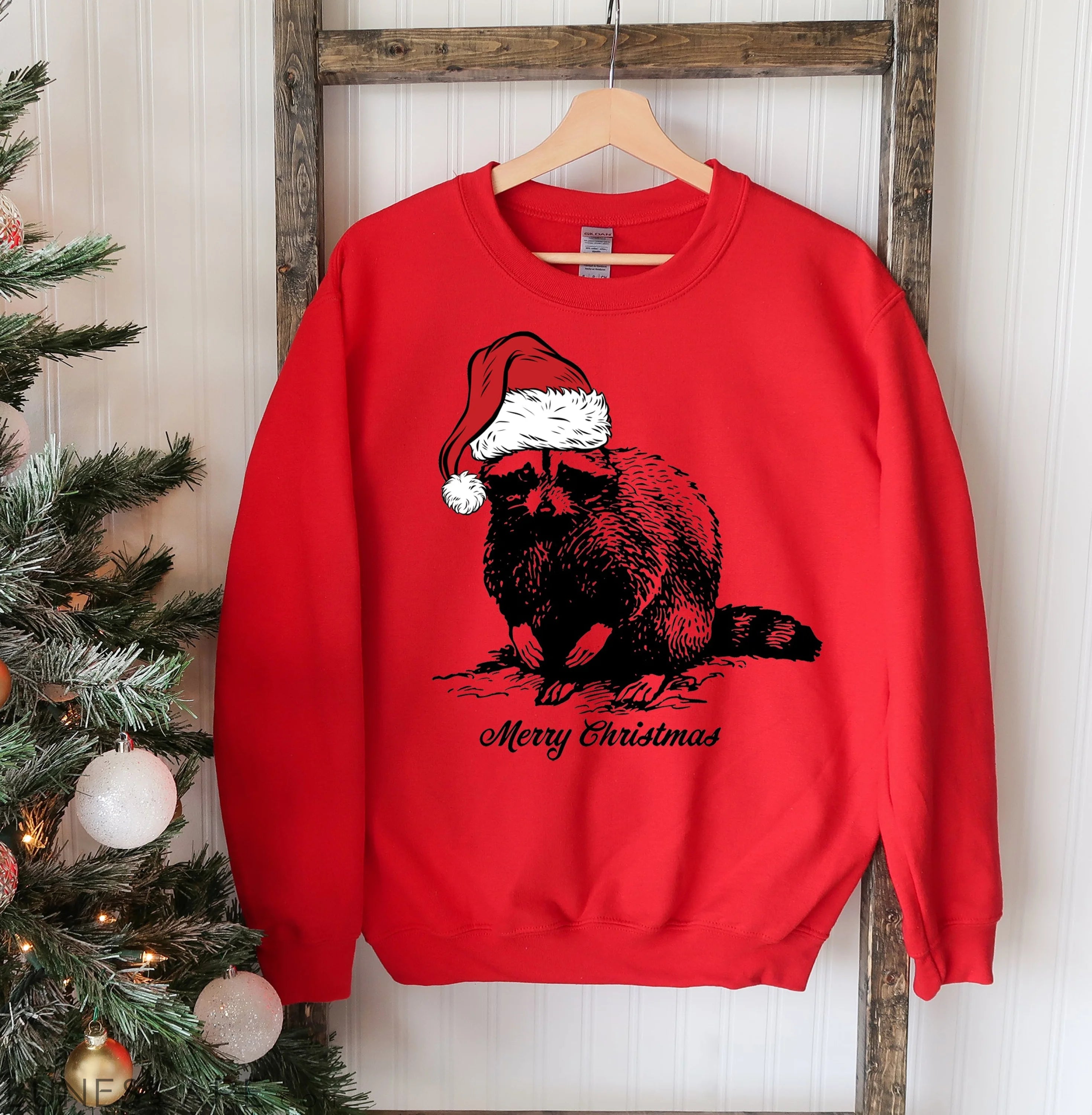 Racoon Christmas Sweatshirt LUNESCAPE