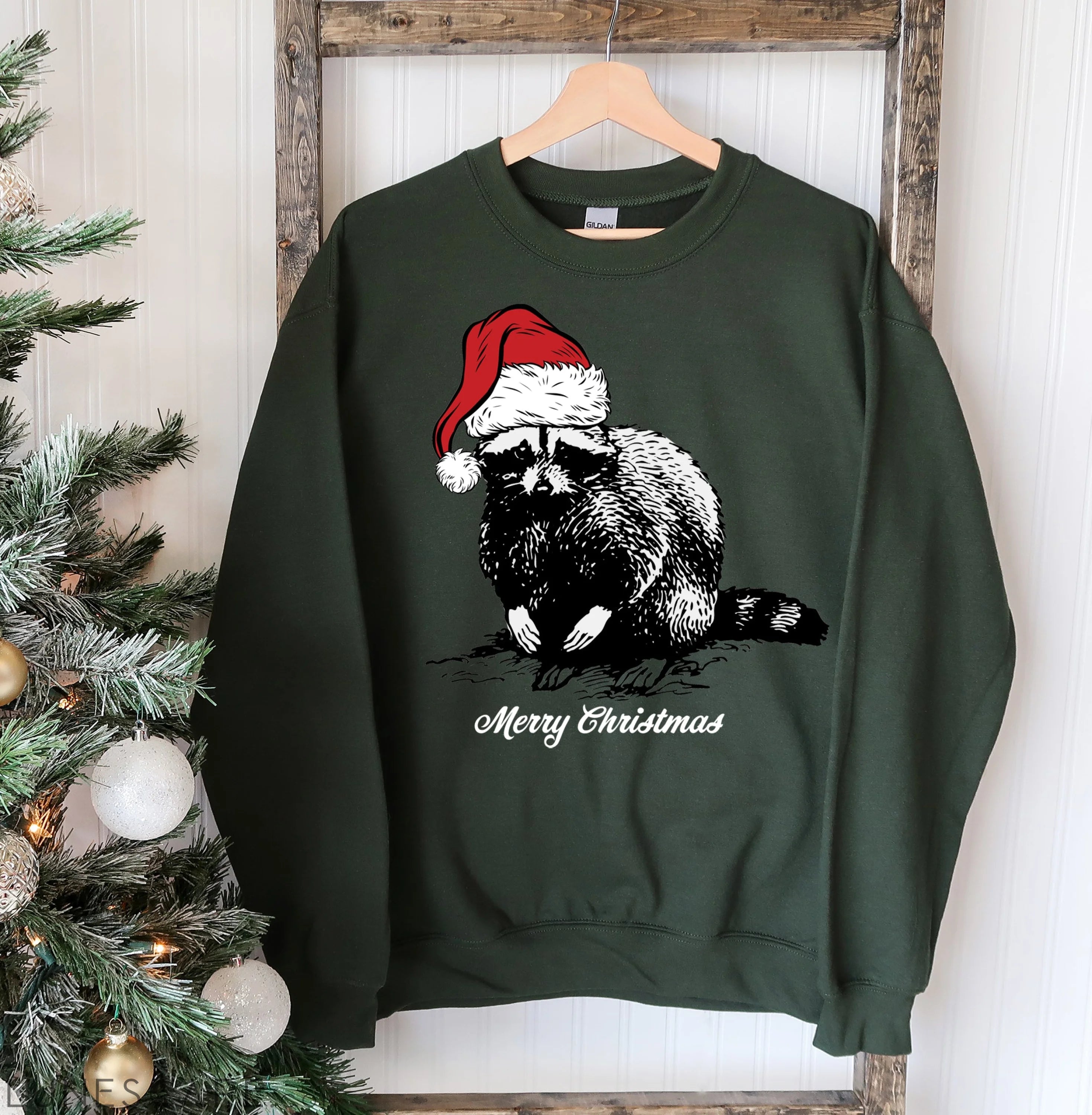 Racoon Christmas Sweatshirt LUNESCAPE