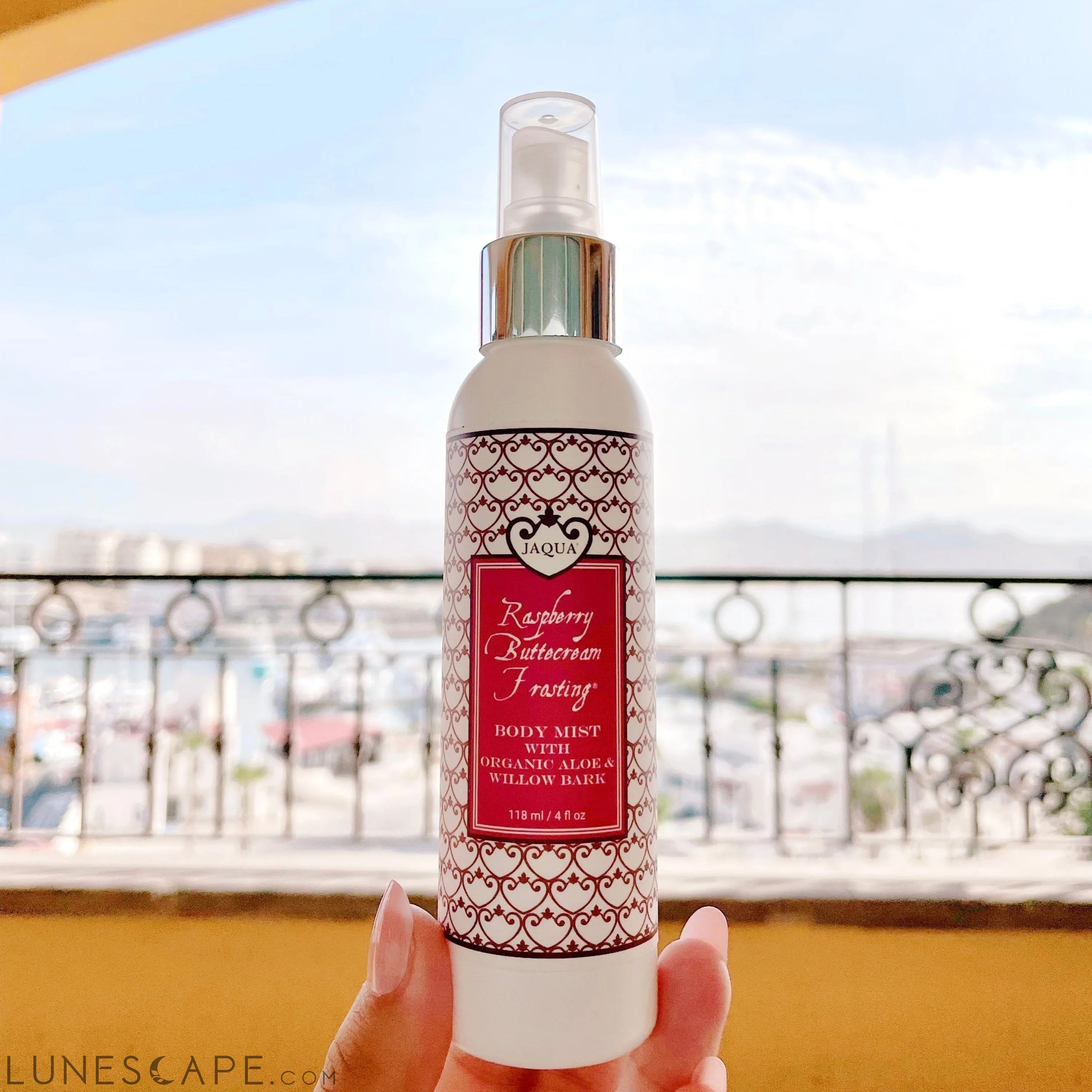 Raspberry Buttercream Frosting Hydrating Body Mist Organic Aloe & Willow Bark LUNESCAPE
