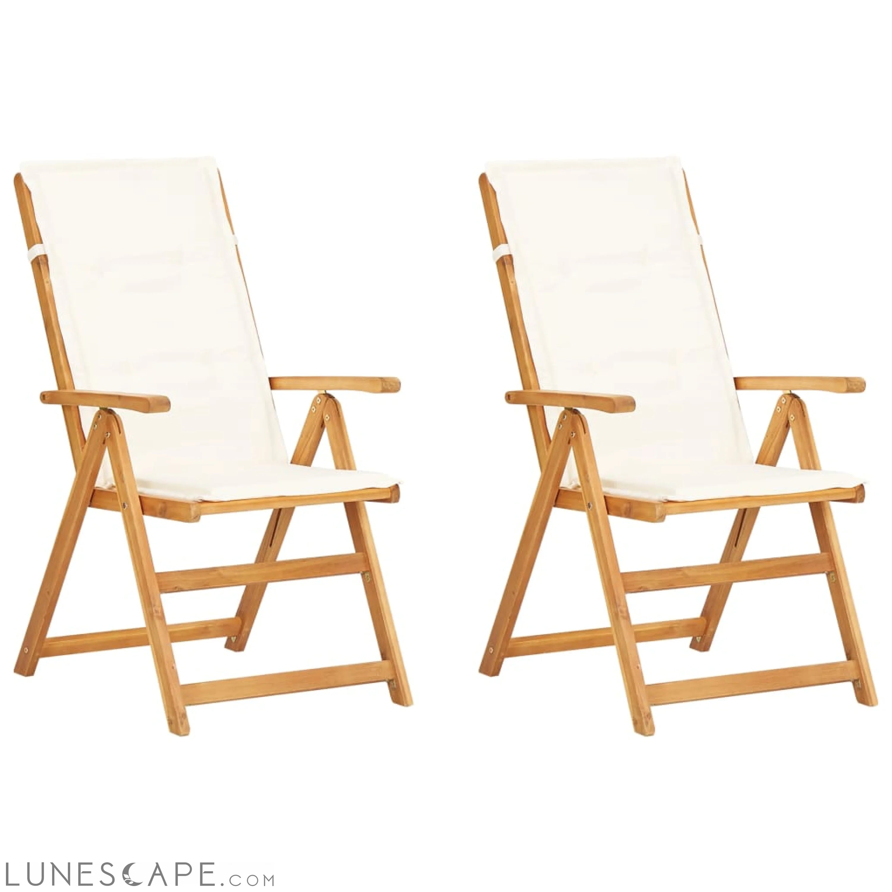 Reclining Garden Chairs 2 pcs Brown Solid Acacia Wood LUNESCAPE
