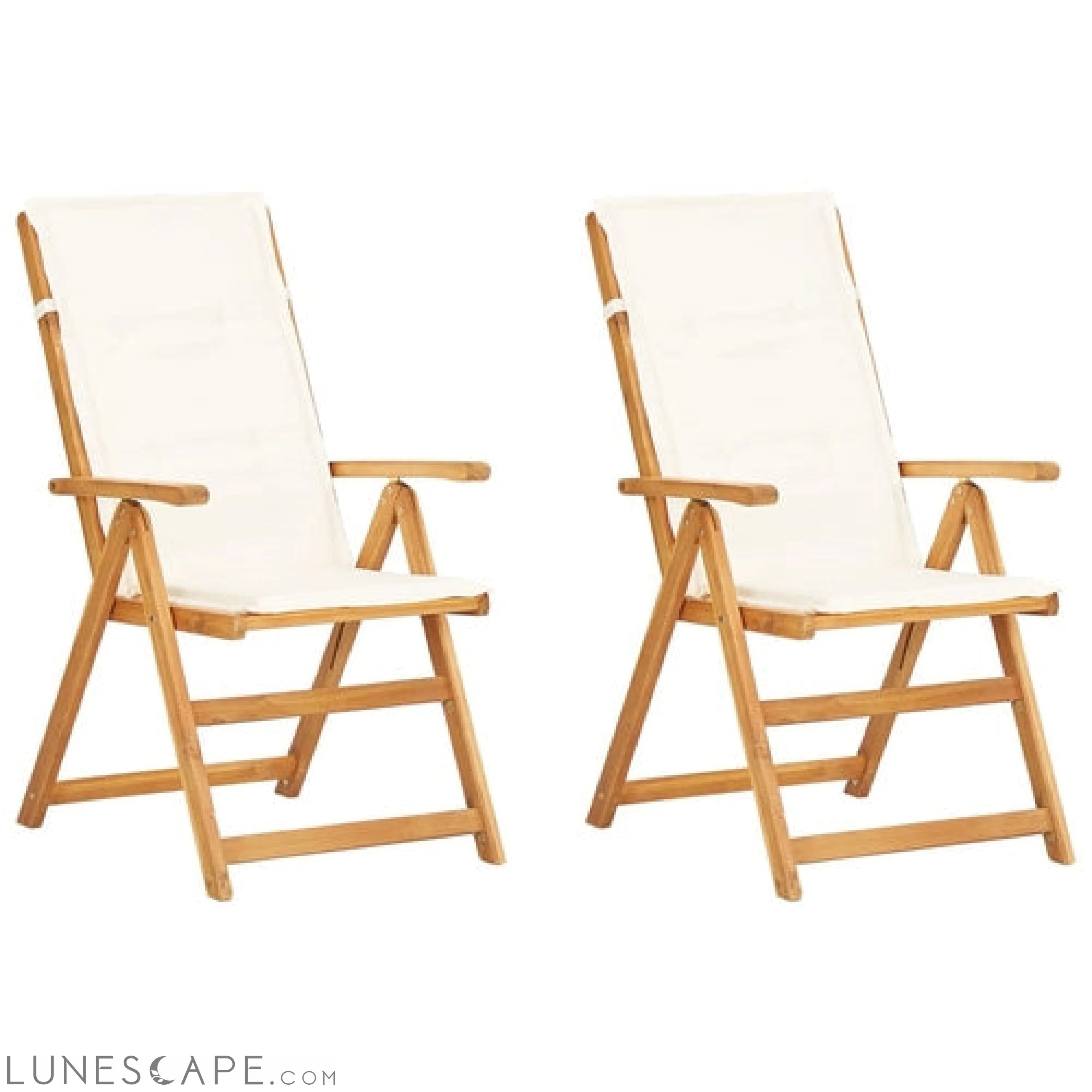 Reclining Garden Chairs 2 pcs Brown Solid Acacia Wood LUNESCAPE