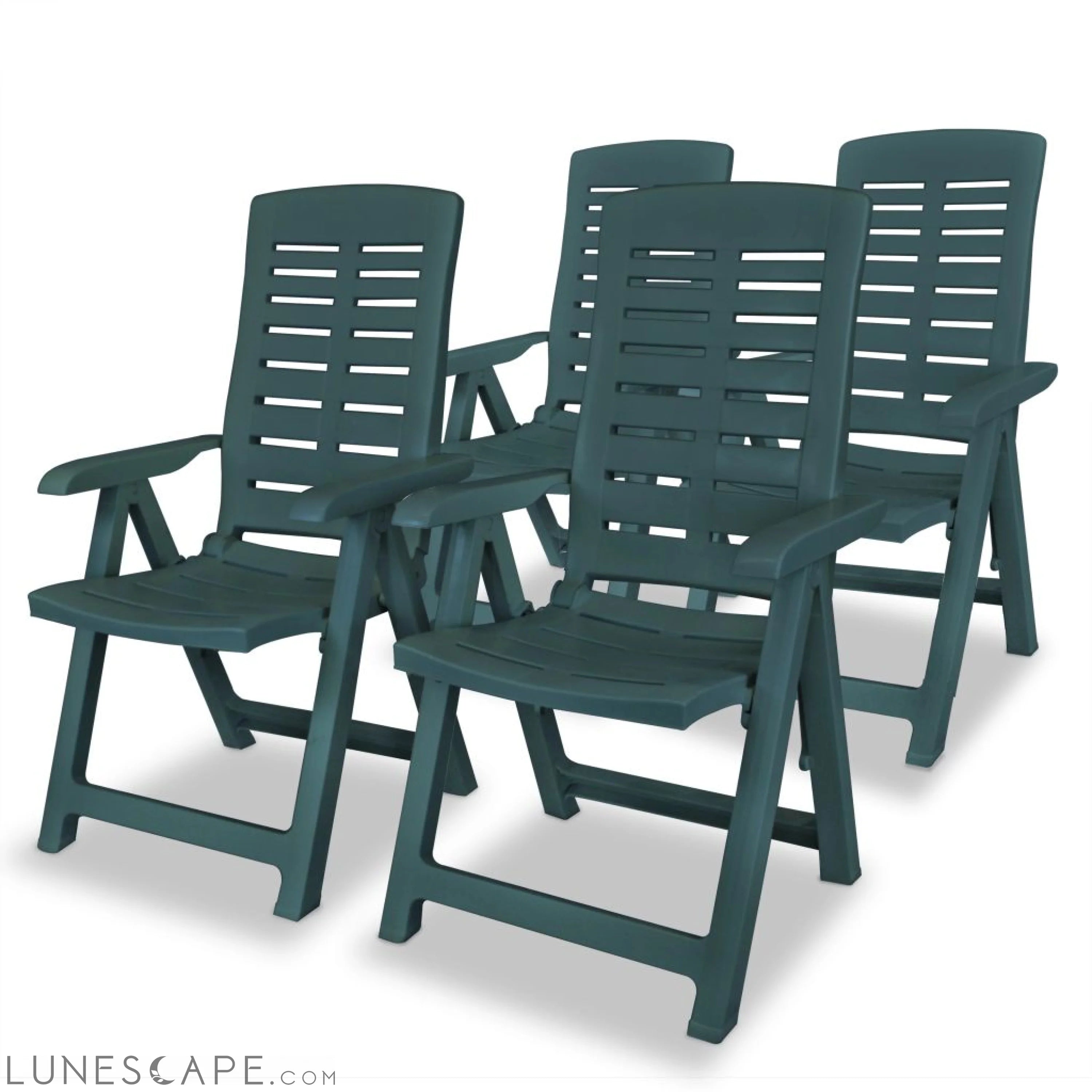 Reclining Garden Chairs 2 pcs Plastic White LUNESCAPE