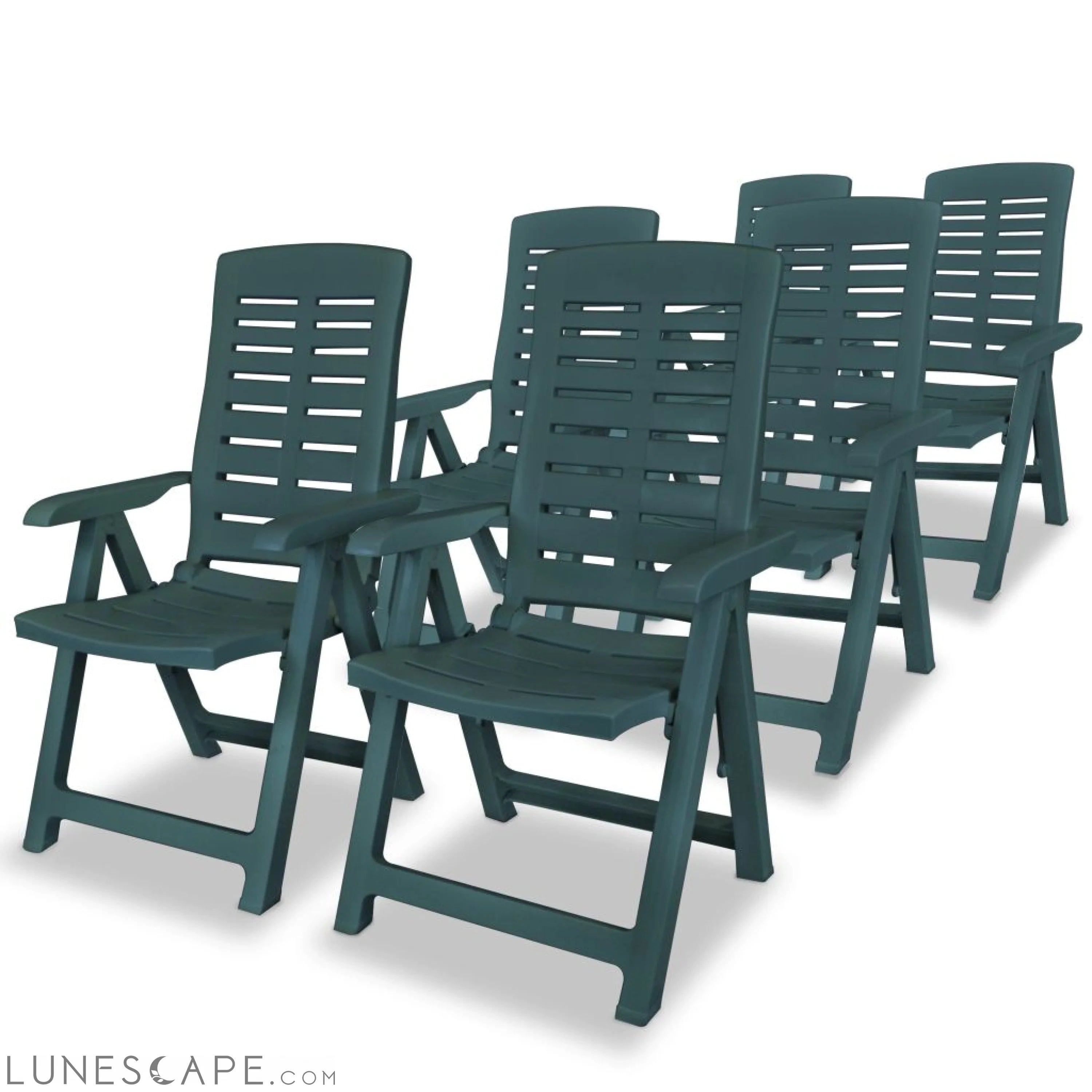 Reclining Garden Chairs 2 pcs Plastic White LUNESCAPE