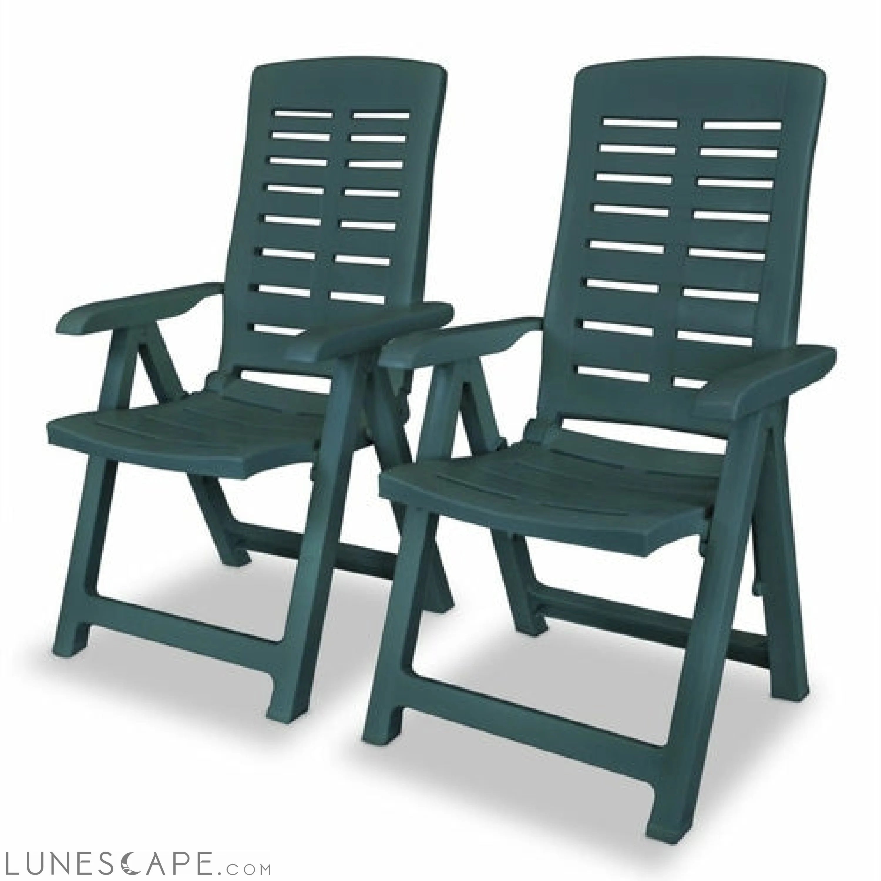 Reclining Garden Chairs 2 pcs Plastic White LUNESCAPE