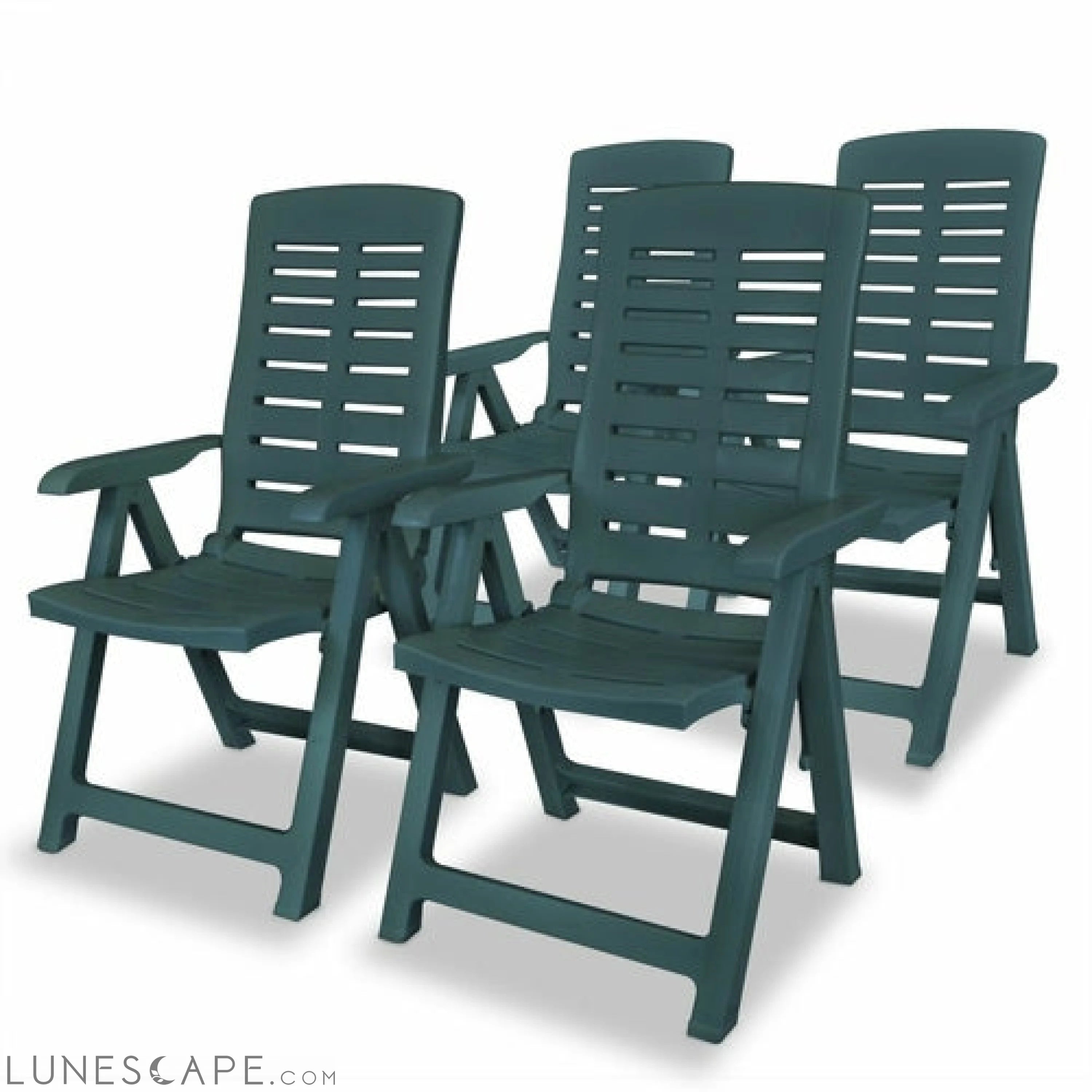 Reclining Garden Chairs 2 pcs Plastic White LUNESCAPE