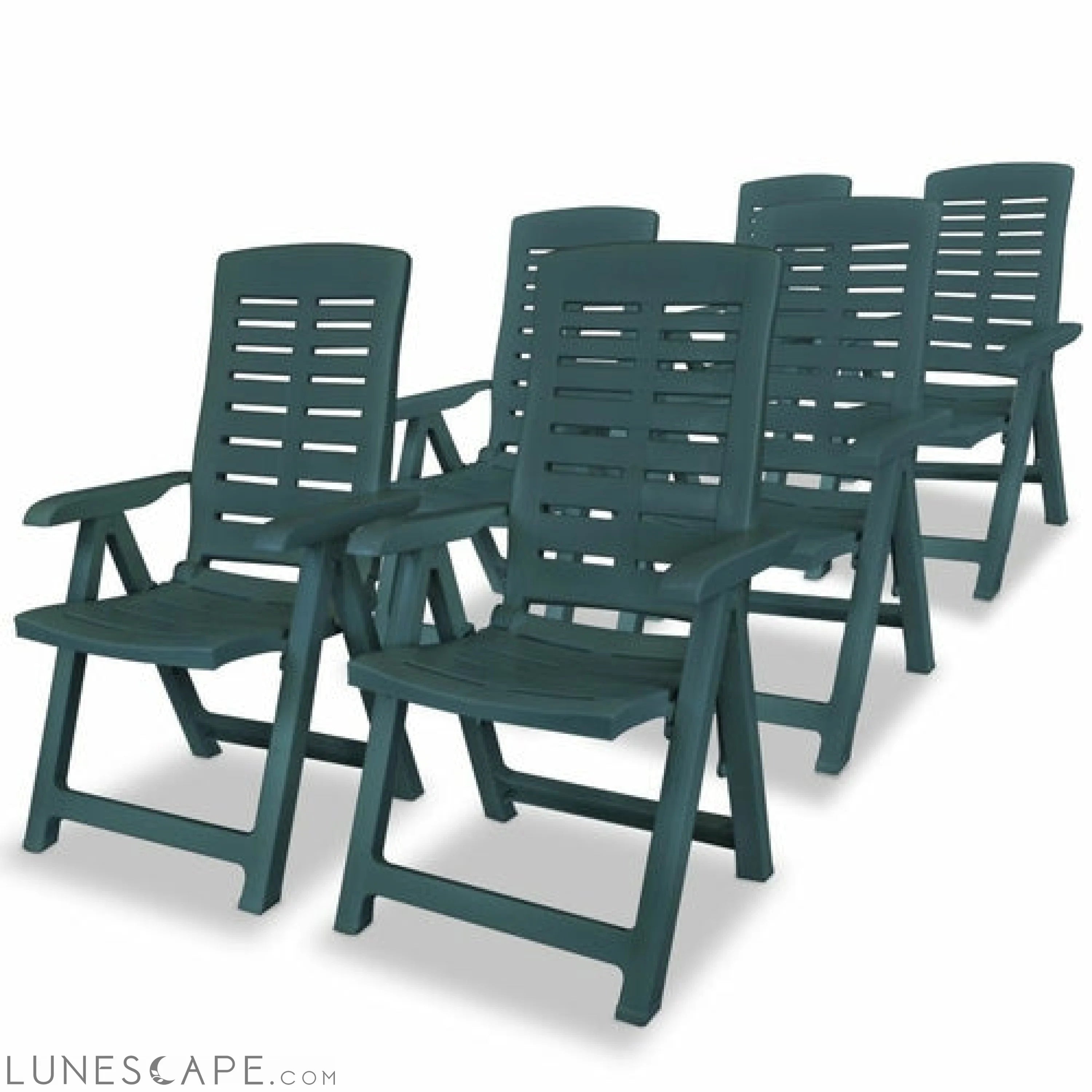 Reclining Garden Chairs 2 pcs Plastic White LUNESCAPE