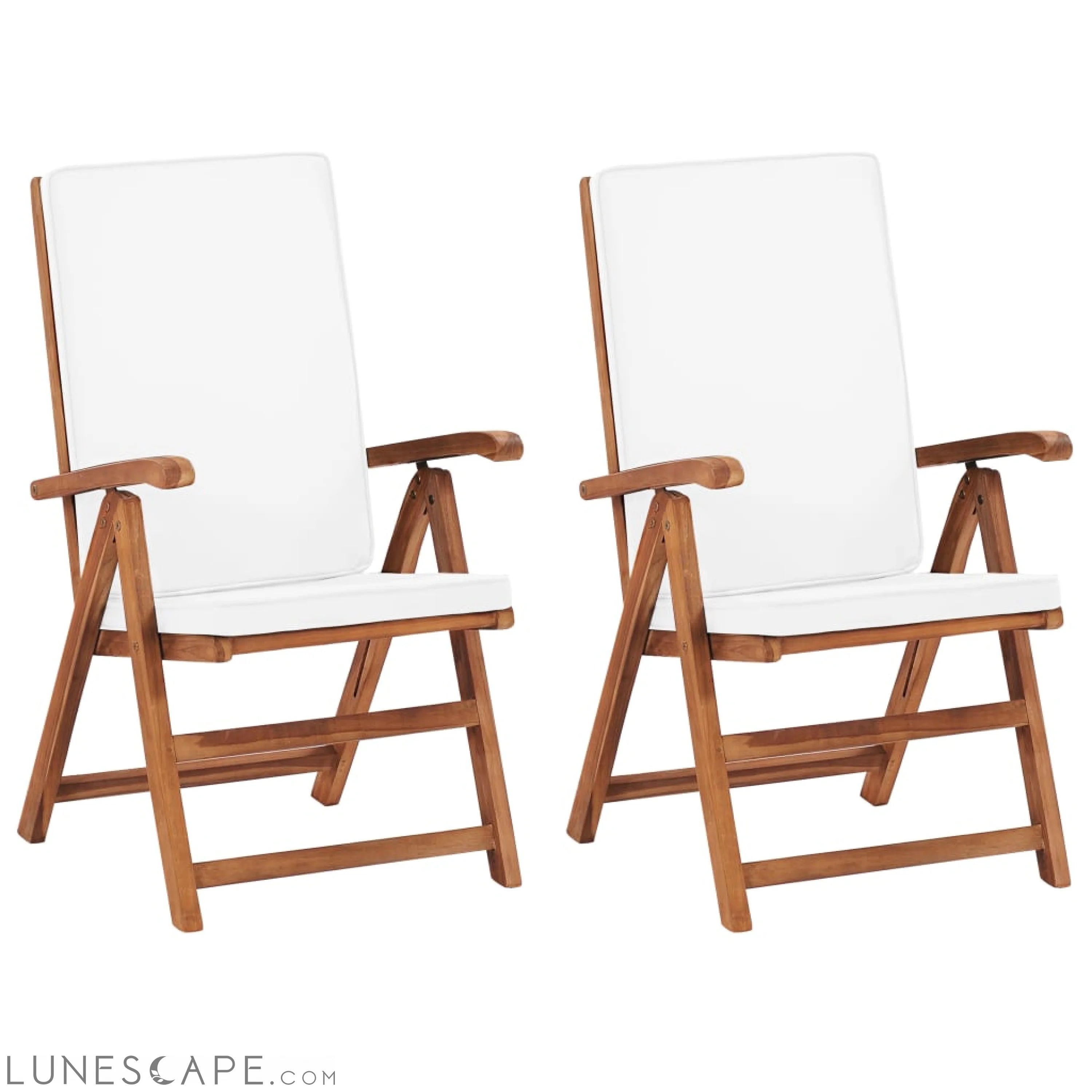Reclining Garden Chairs with Cushions 2 pcs Solid Teak Wood Gray LUNESCAPE