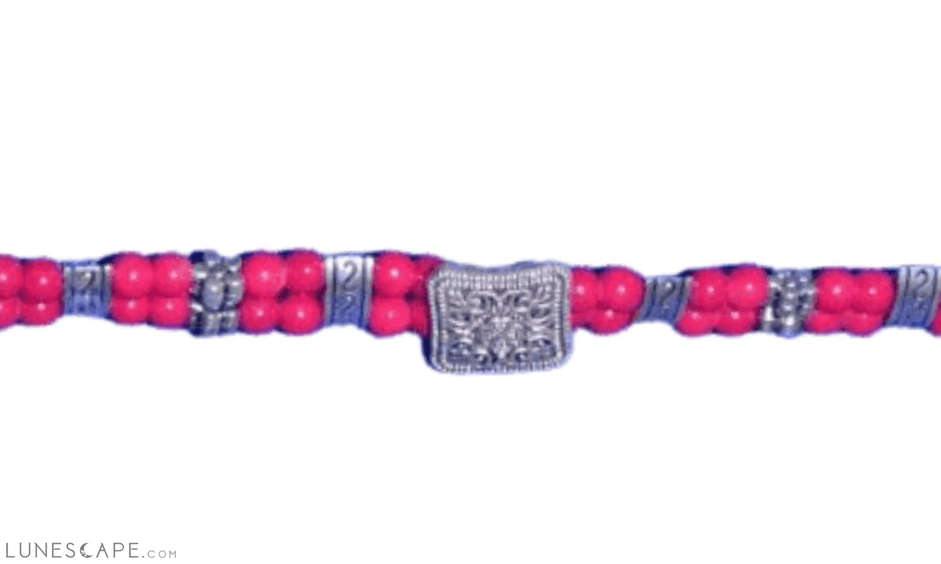 Red and Silver Beaded Bracelet Tamount LUNESCAPE
