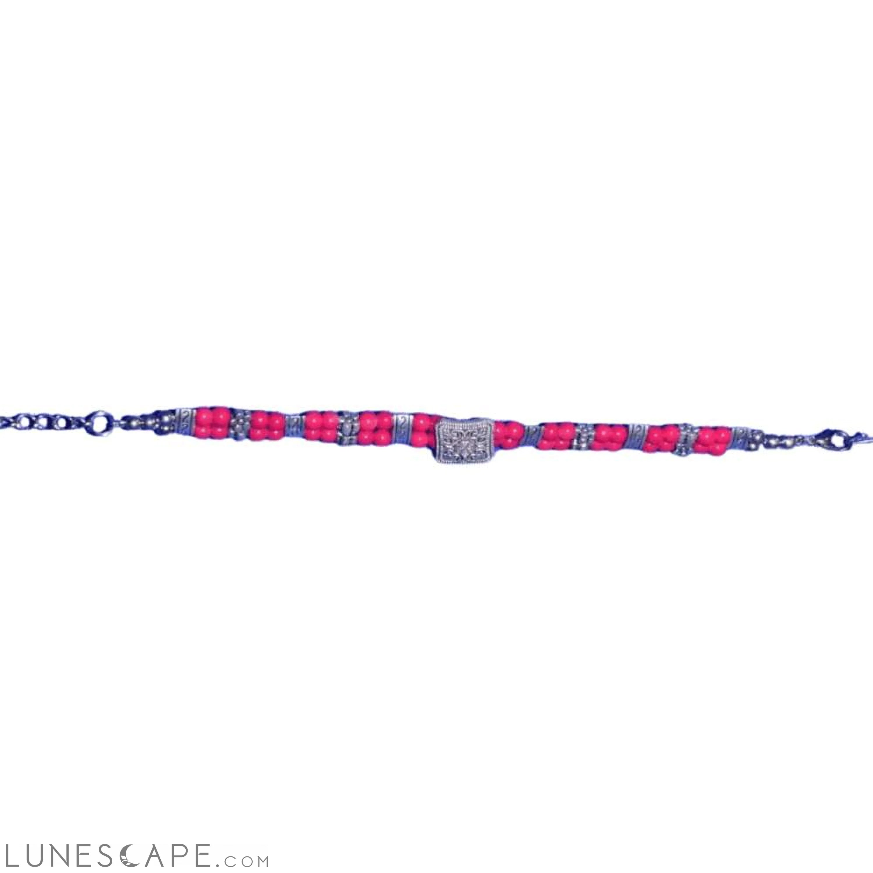 Red and Silver Beaded Bracelet Tamount LUNESCAPE