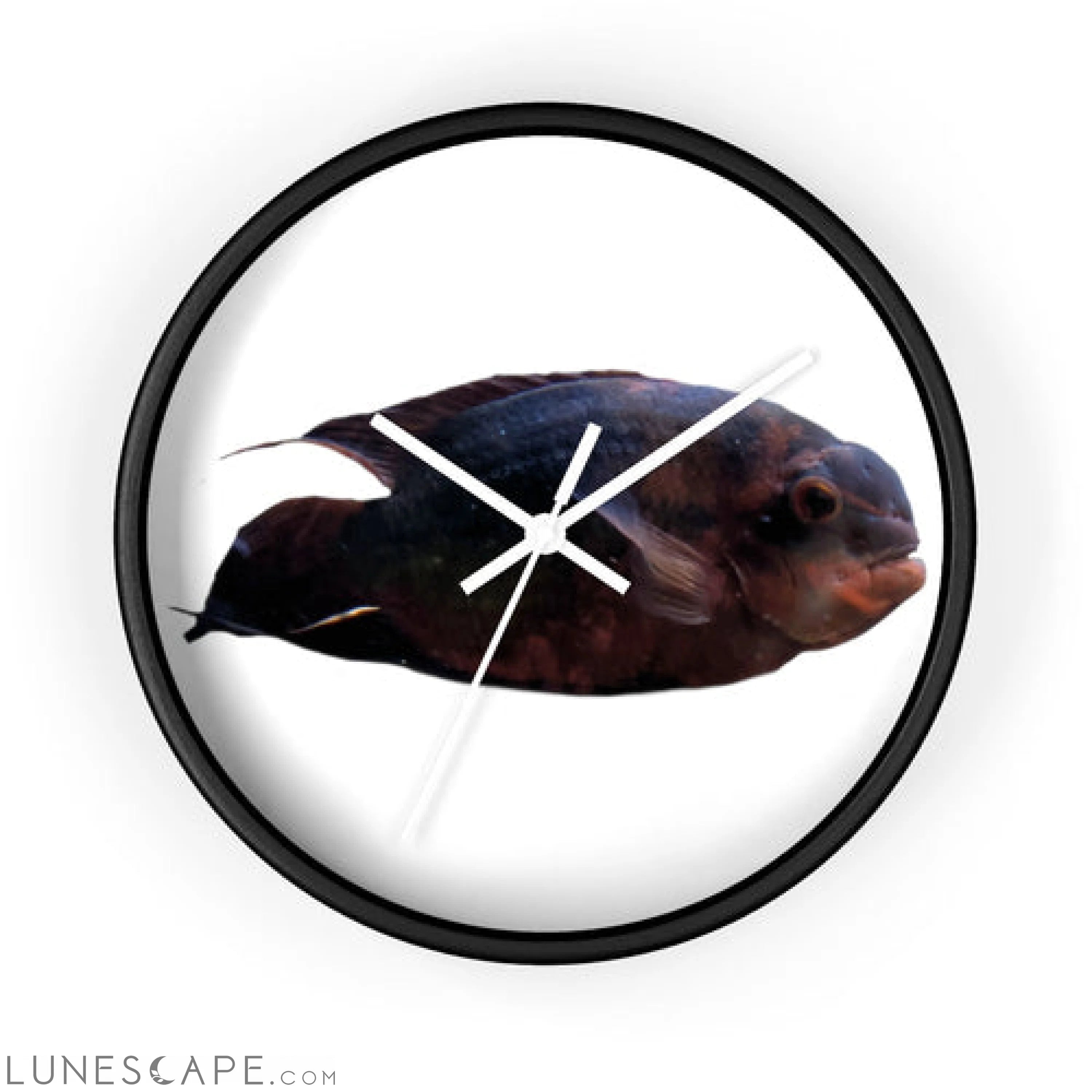 Red Black Fish Wall clock LUNESCAPE