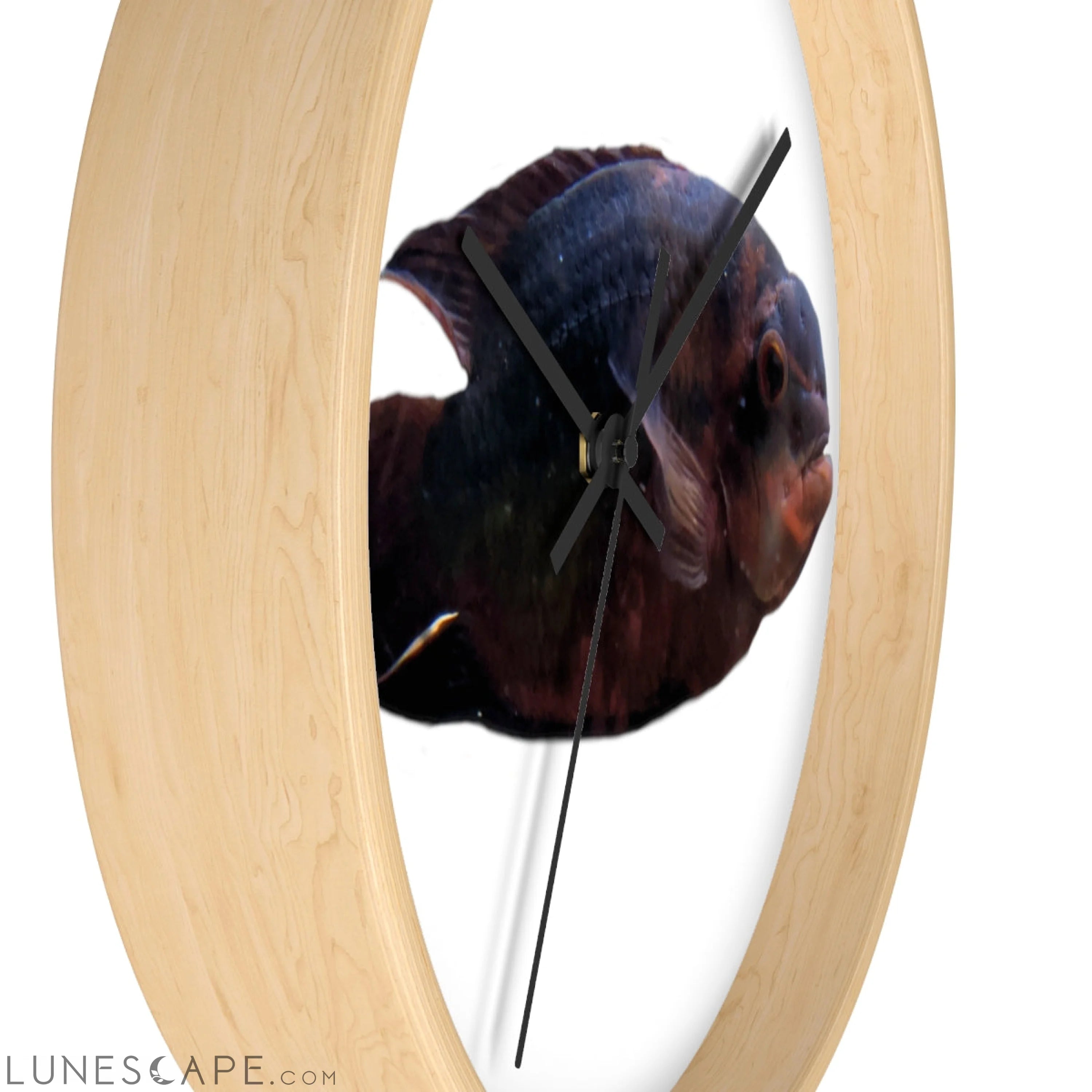 Red Black Fish Wall clock LUNESCAPE