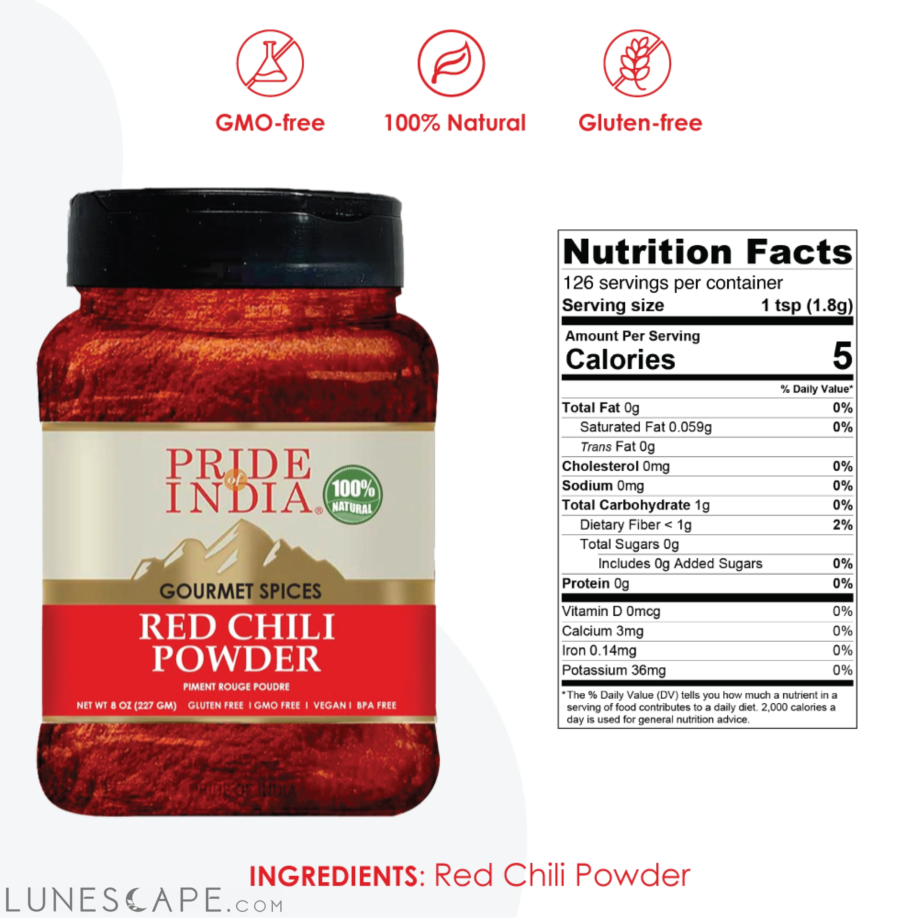 Red Chili Ground Hot - 8 oz LUNESCAPE