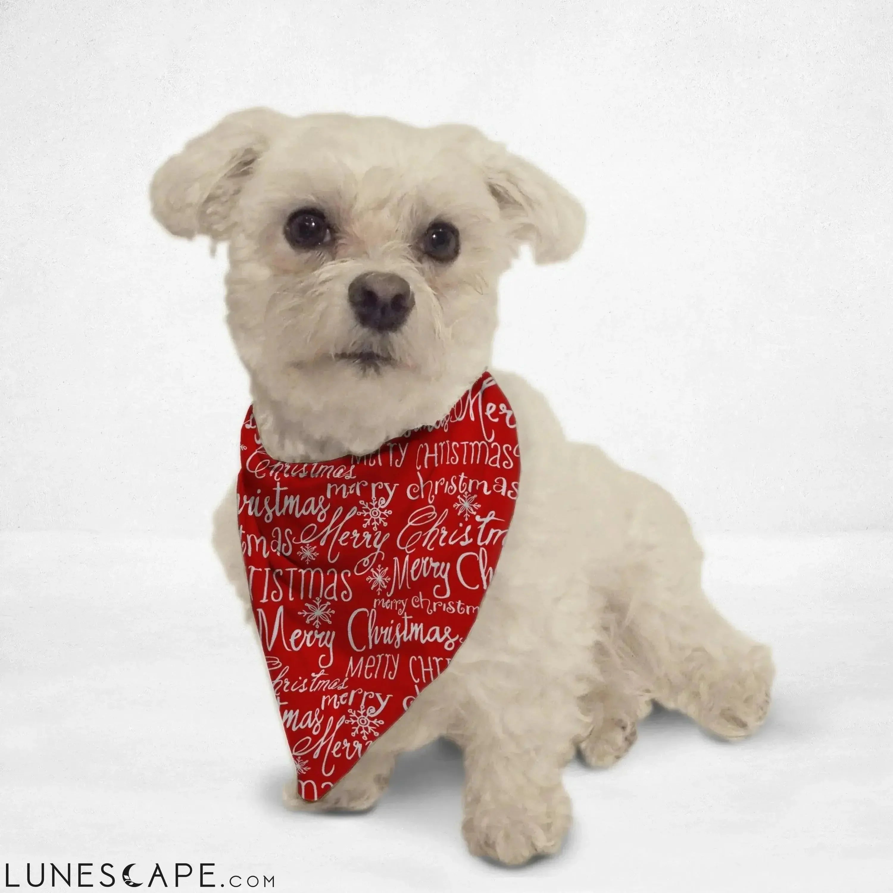 Red Merry Christmas Cat & Dog Bandana LUNESCAPE