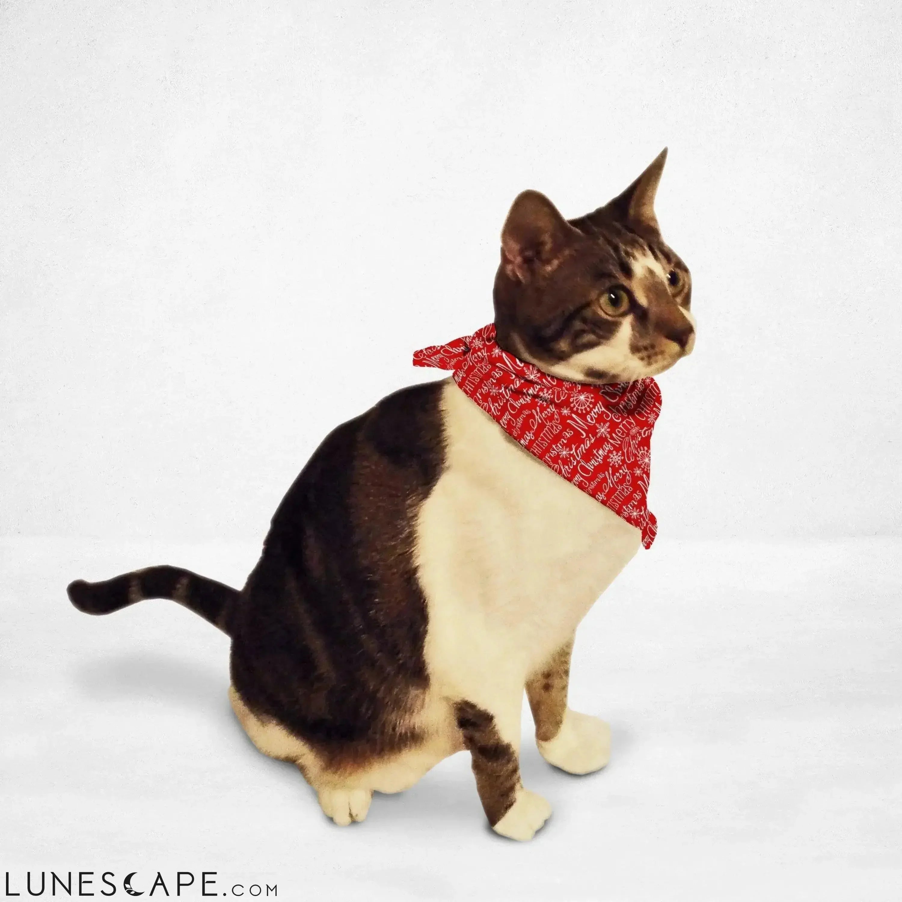 Red Merry Christmas Cat & Dog Bandana LUNESCAPE