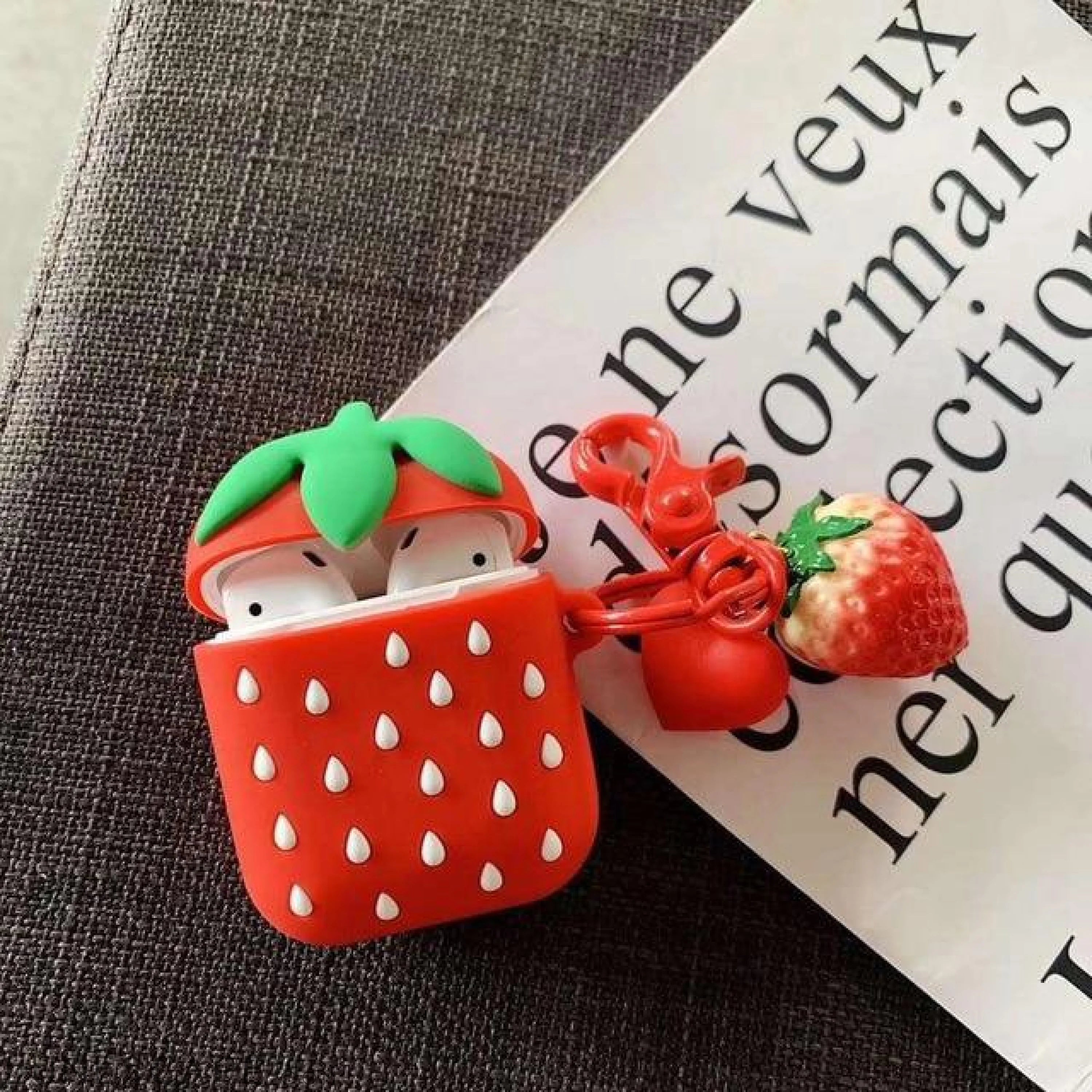 Red Strawberry AirPods Case LUNESCAPE
