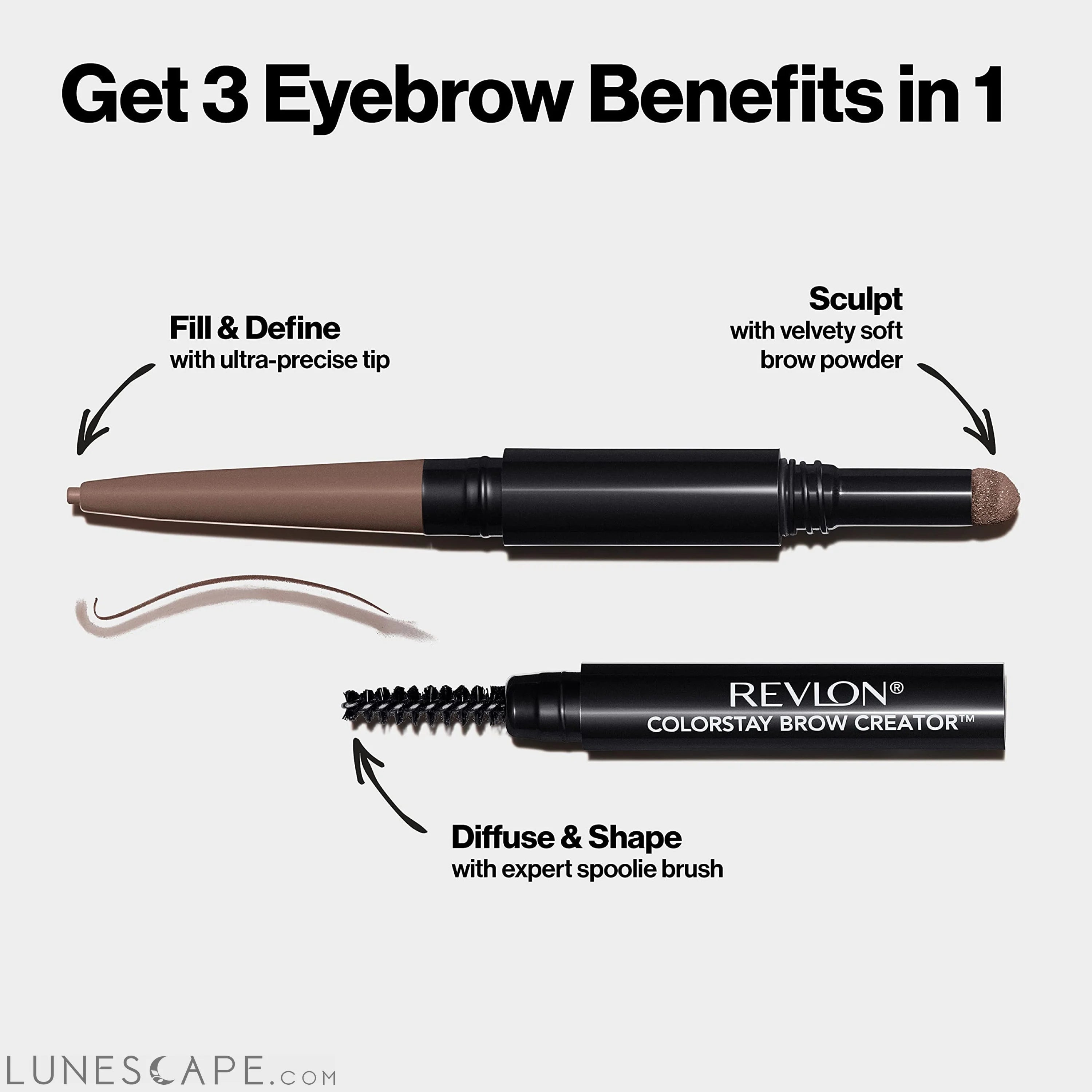 REVLON ColorStay Brow Creator Micro Pencil Powder & Brush LUNESCAPE