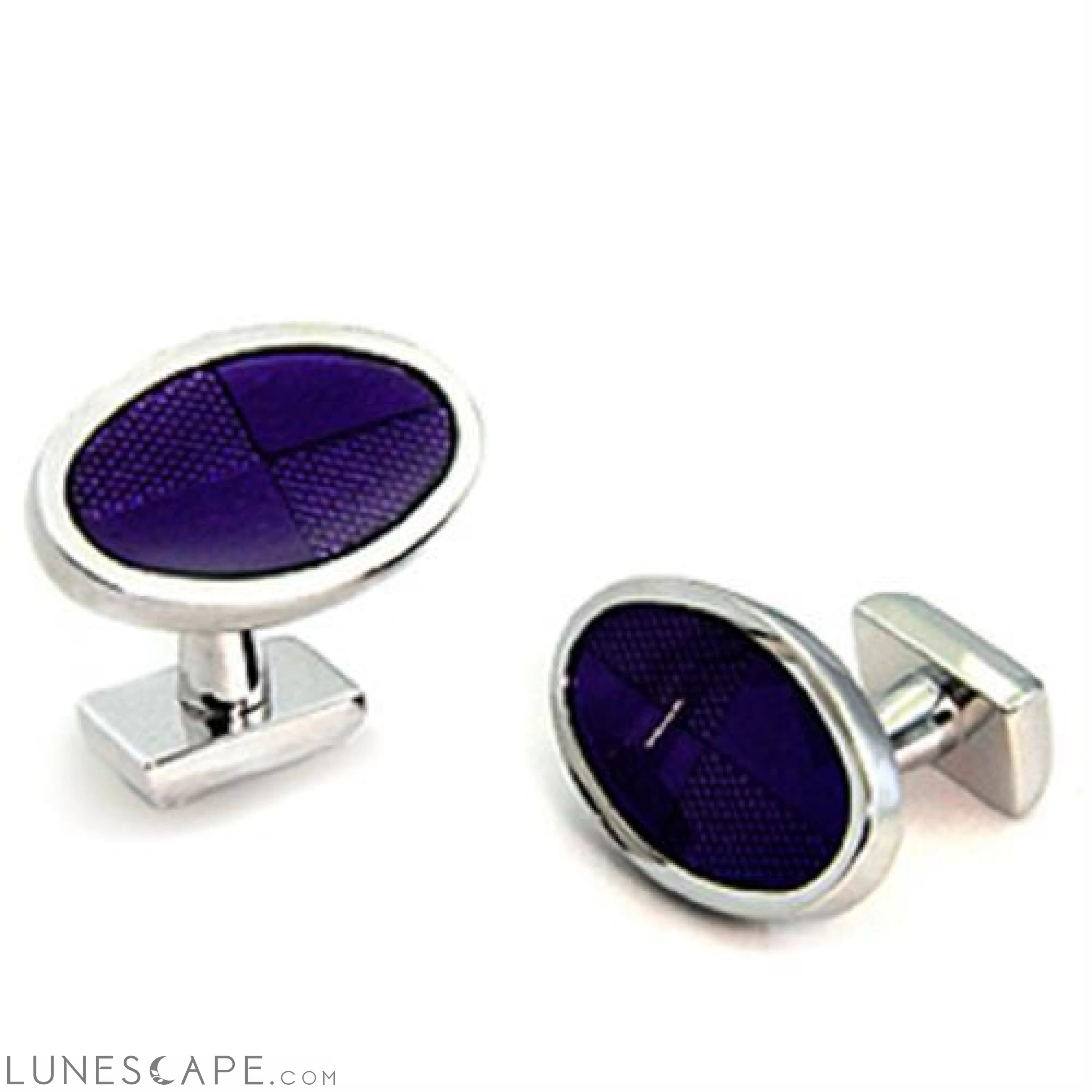 Rhodium Brass Cufflink with Epoxy in LUNESCAPE