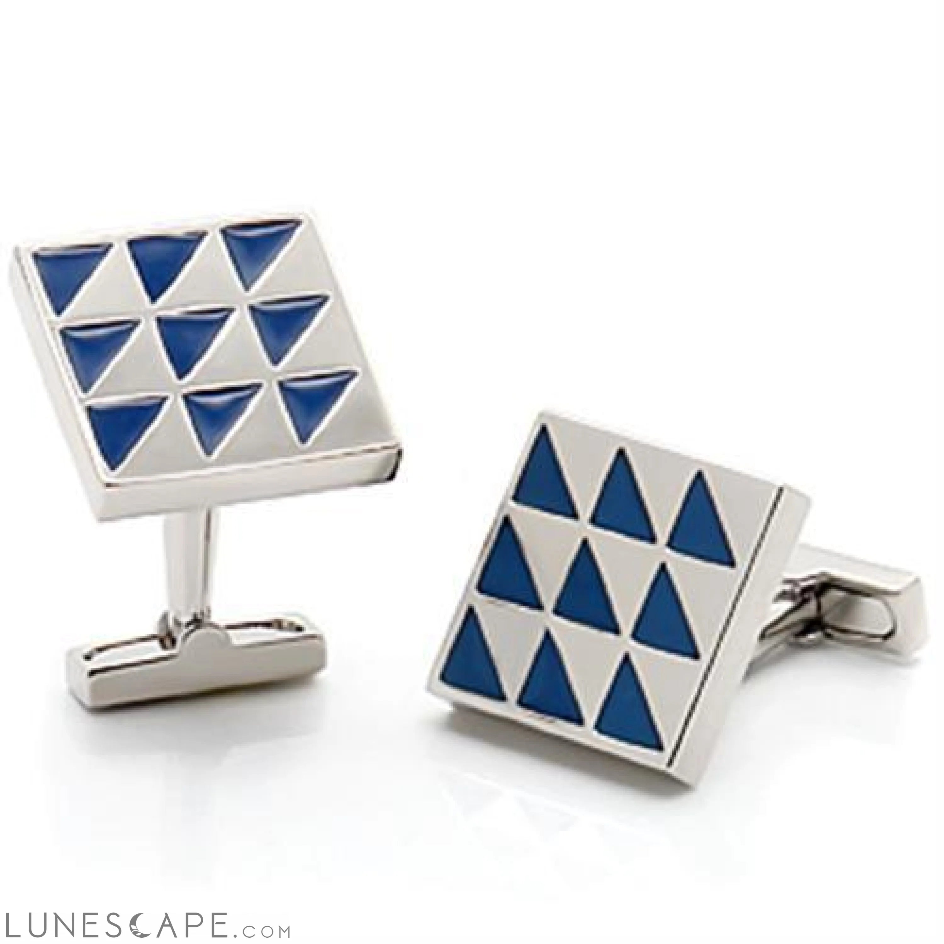 Rhodium Brass Cufflink with Epoxy in LUNESCAPE