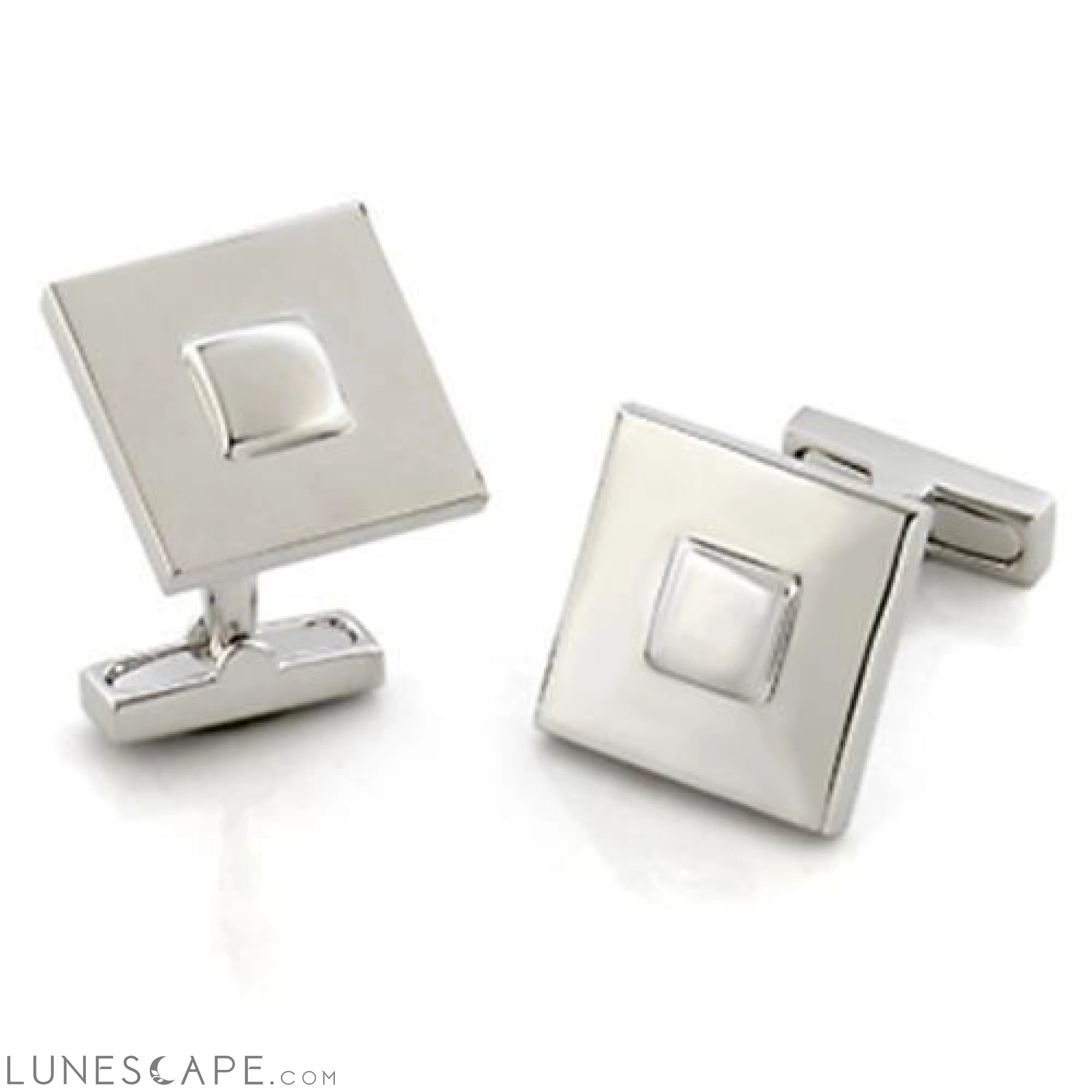 Rhodium Brass Cufflink with No Stone LUNESCAPE