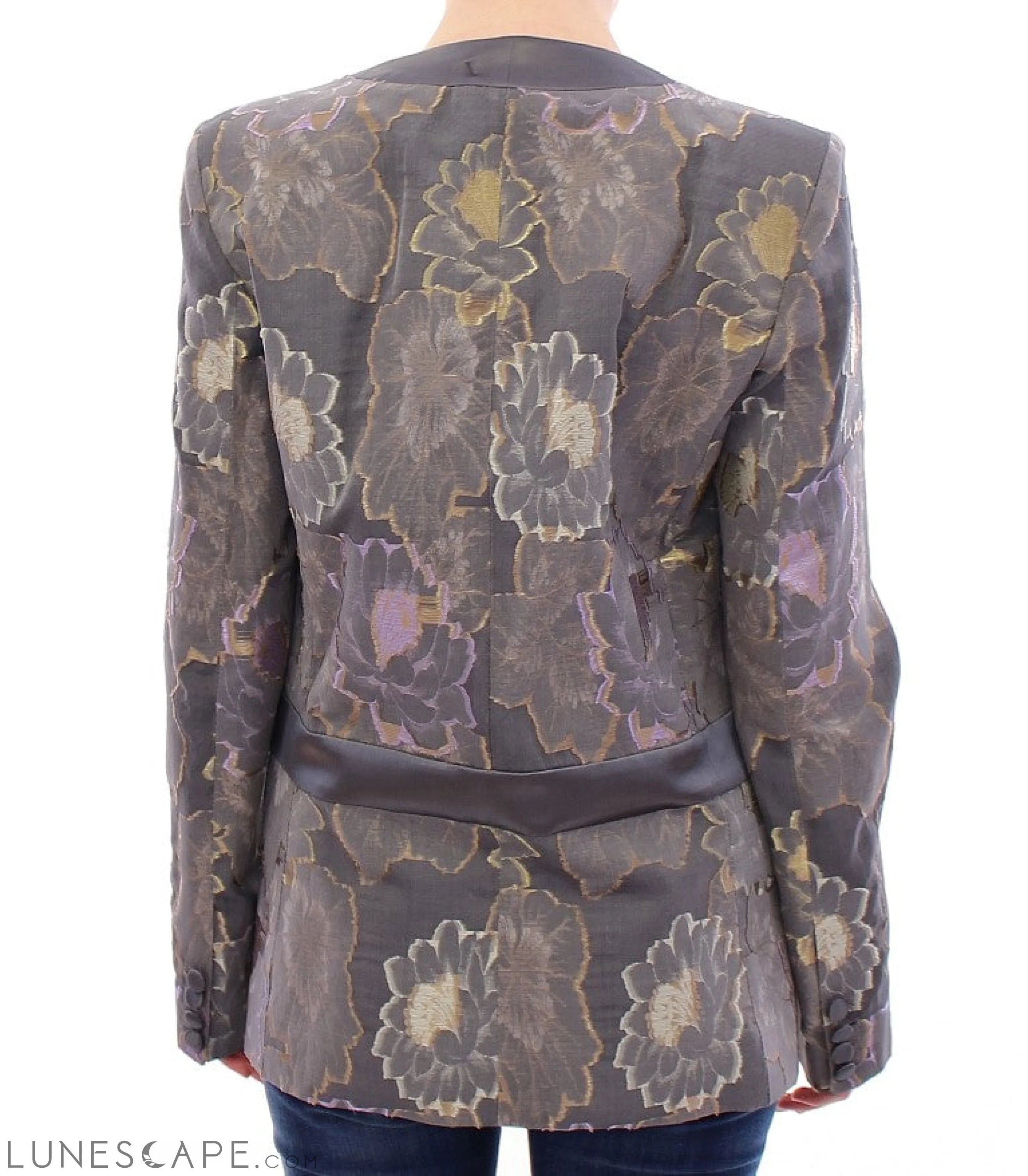 Roberto Fragata Chic Silk Floral One-Button Blazer LUNESCAPE