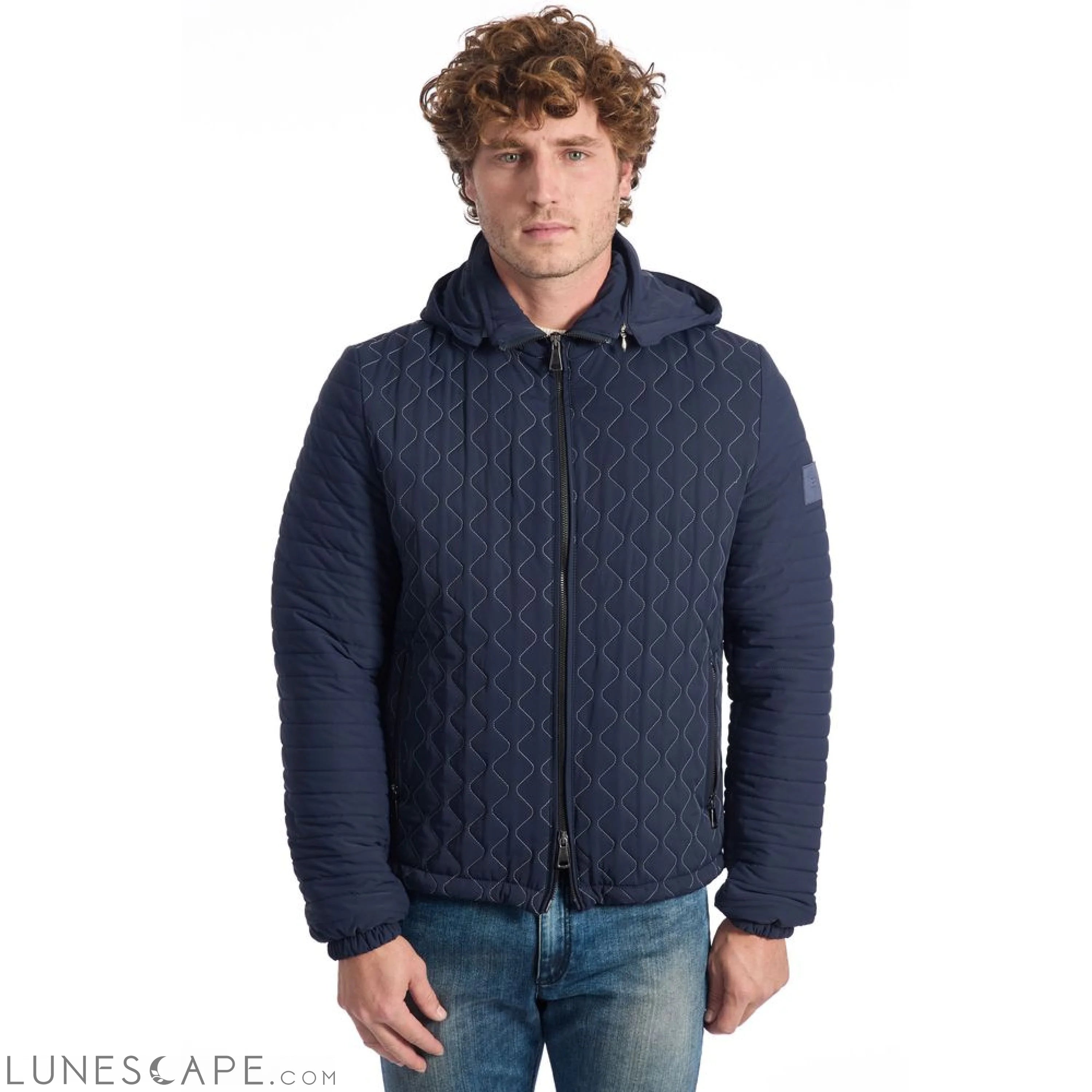 Roberto Pepe Luxury Blue Polyamide Men's Jacket LUNESCAPE