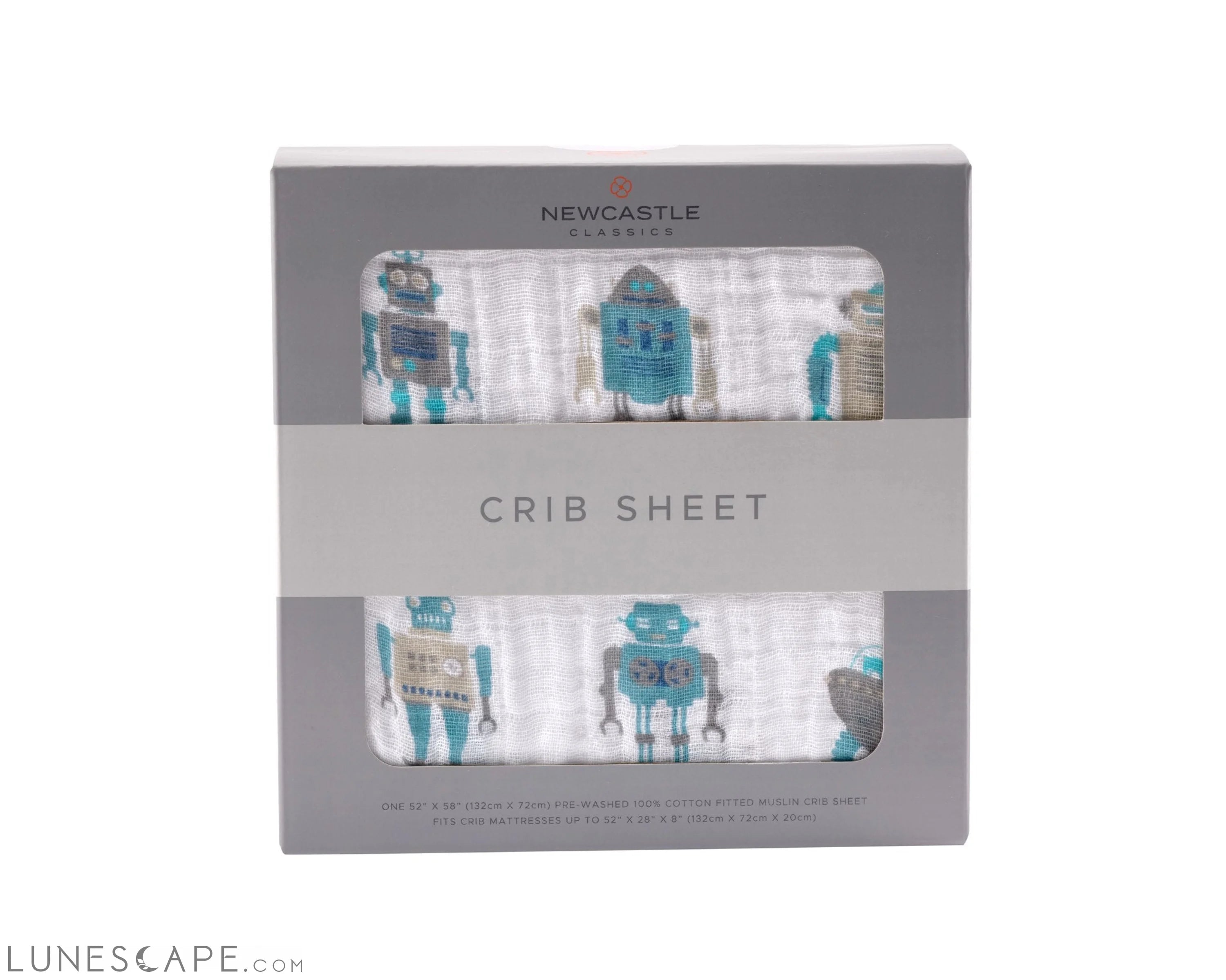 Robot Cotton Muslin Crib Sheet LUNESCAPE