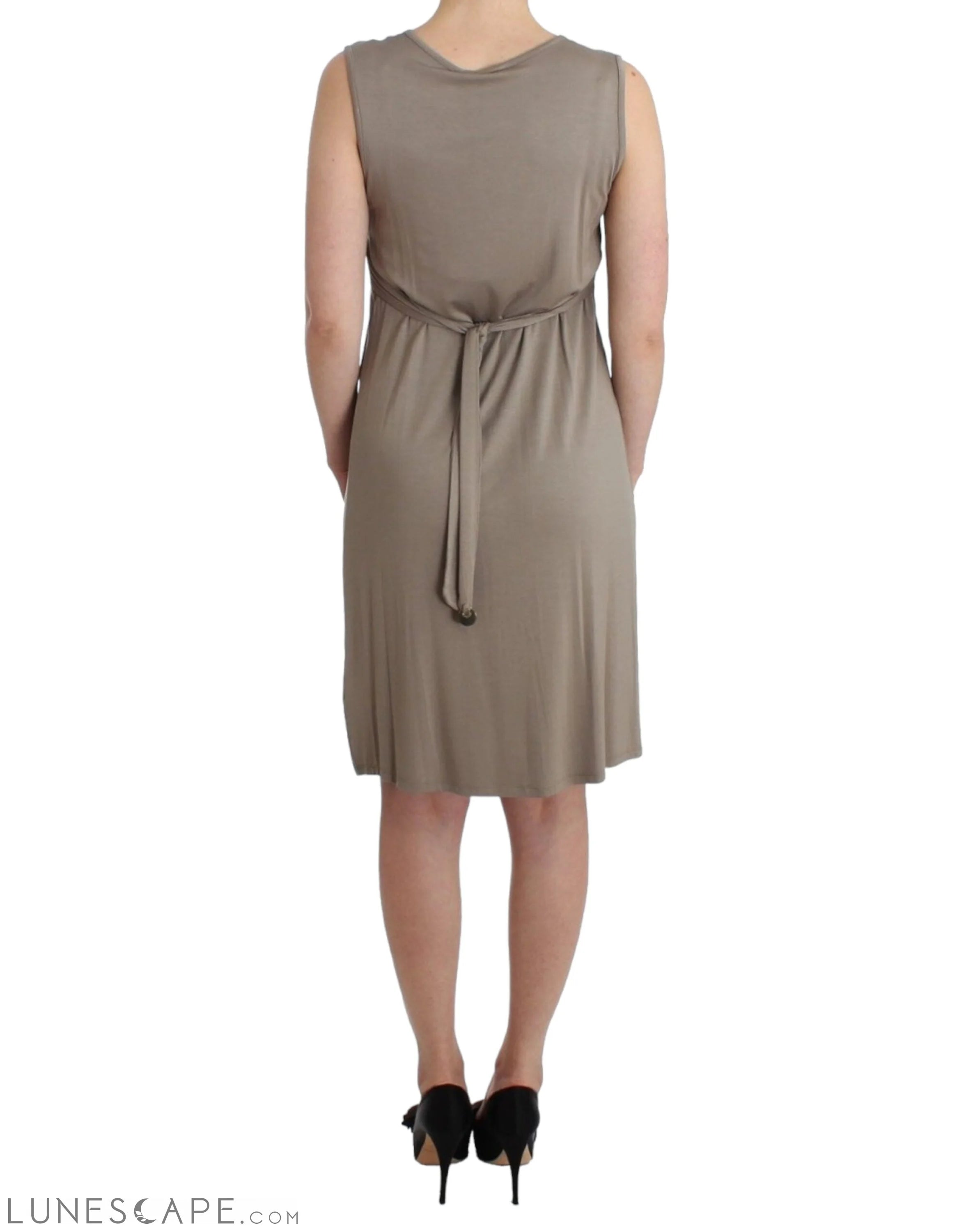 Roccobarocco Studded Sheath Knee-Length Dress in Beige LUNESCAPE