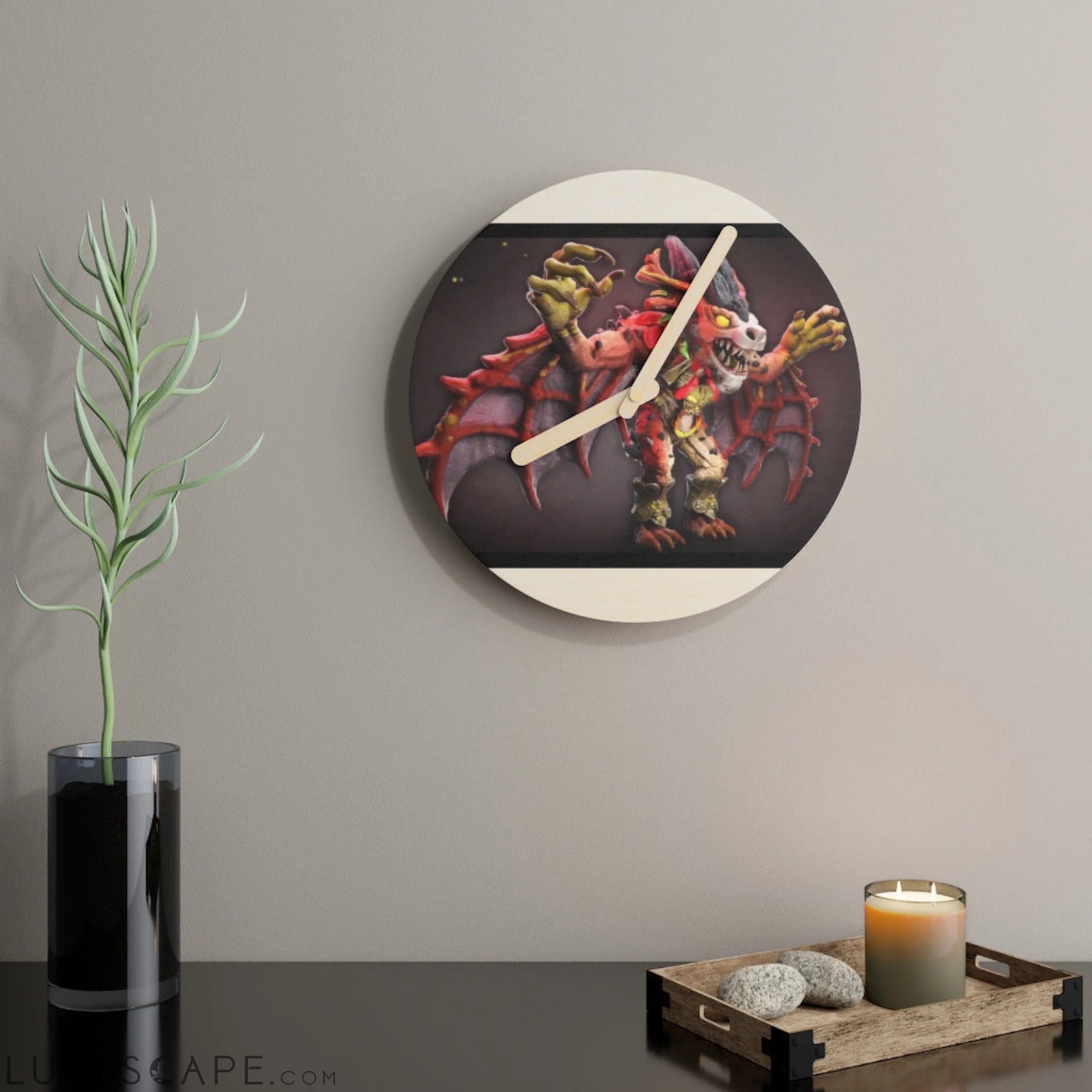 Rock Creature Wooden Wall Clock LUNESCAPE
