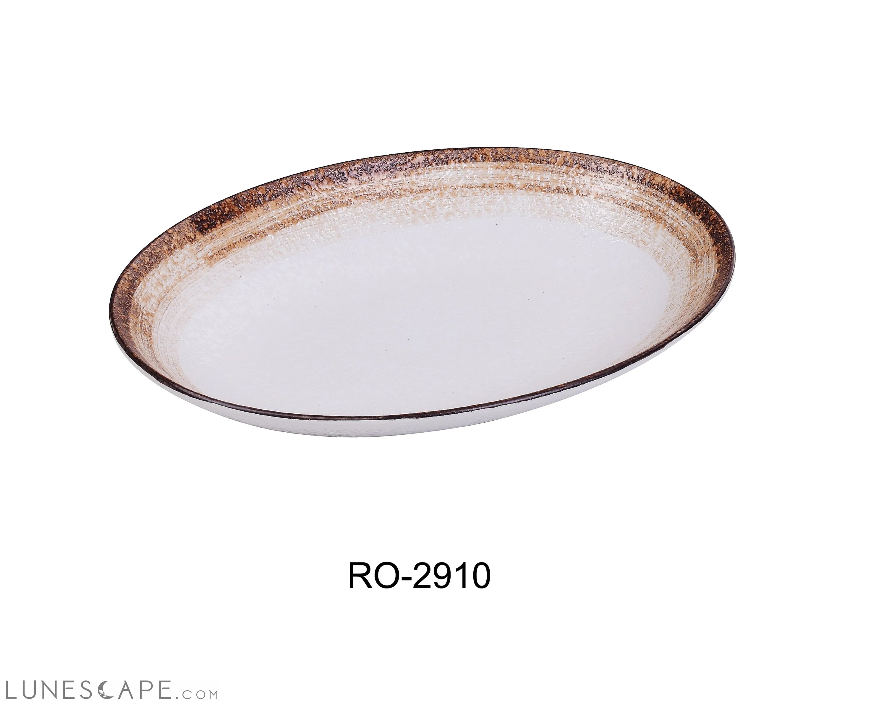 Rockeye-2 9 1/2" X 7 1/2" X 1 1/2" DEEP OVAL Dinner PLATE 20 OZ LUNESCAPE