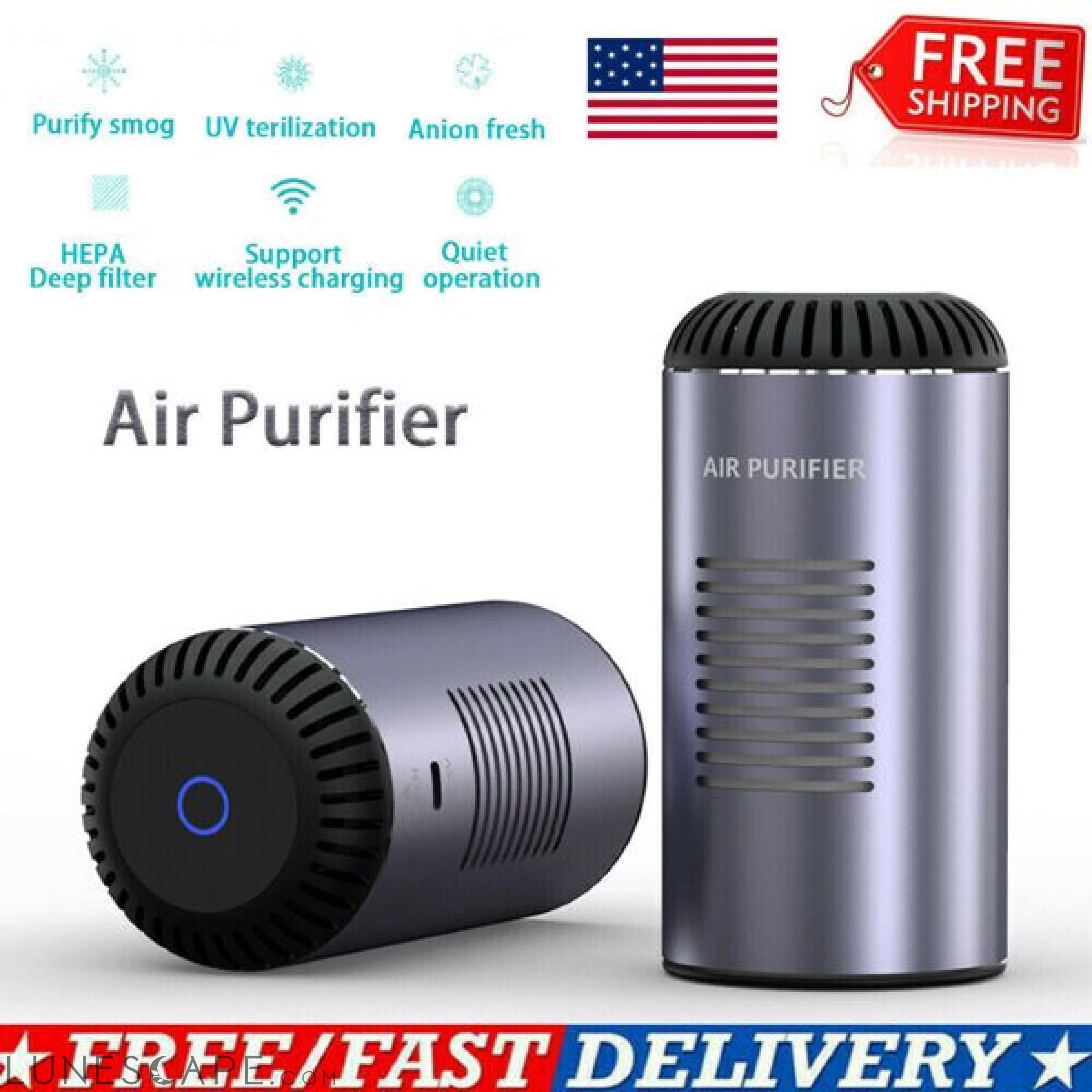 Room Car Air Purifier Home Smoke Cleaner Indoor Dust Odor Remover LUNESCAPE