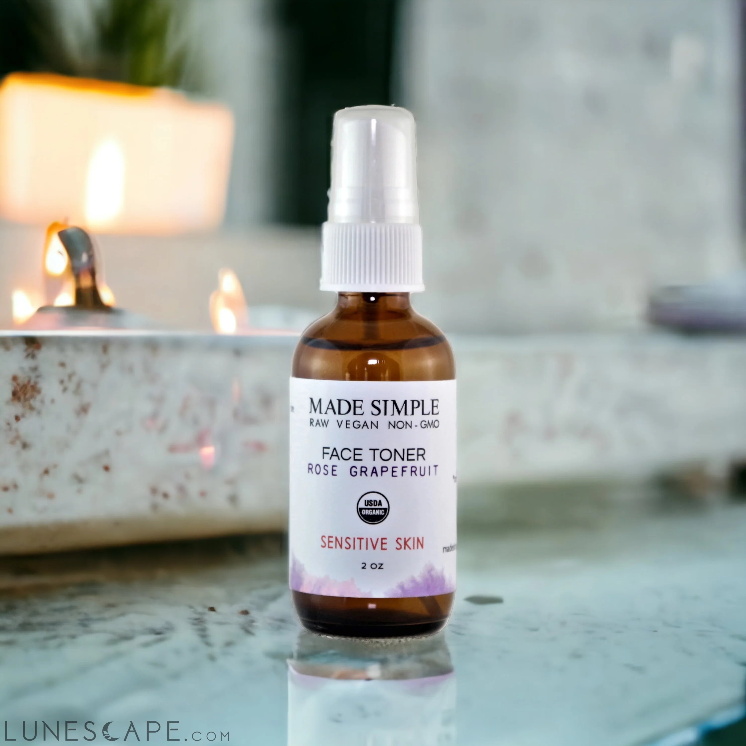 Rose Grapefruit Face Toner - Certified Organic & Vegan LUNESCAPE