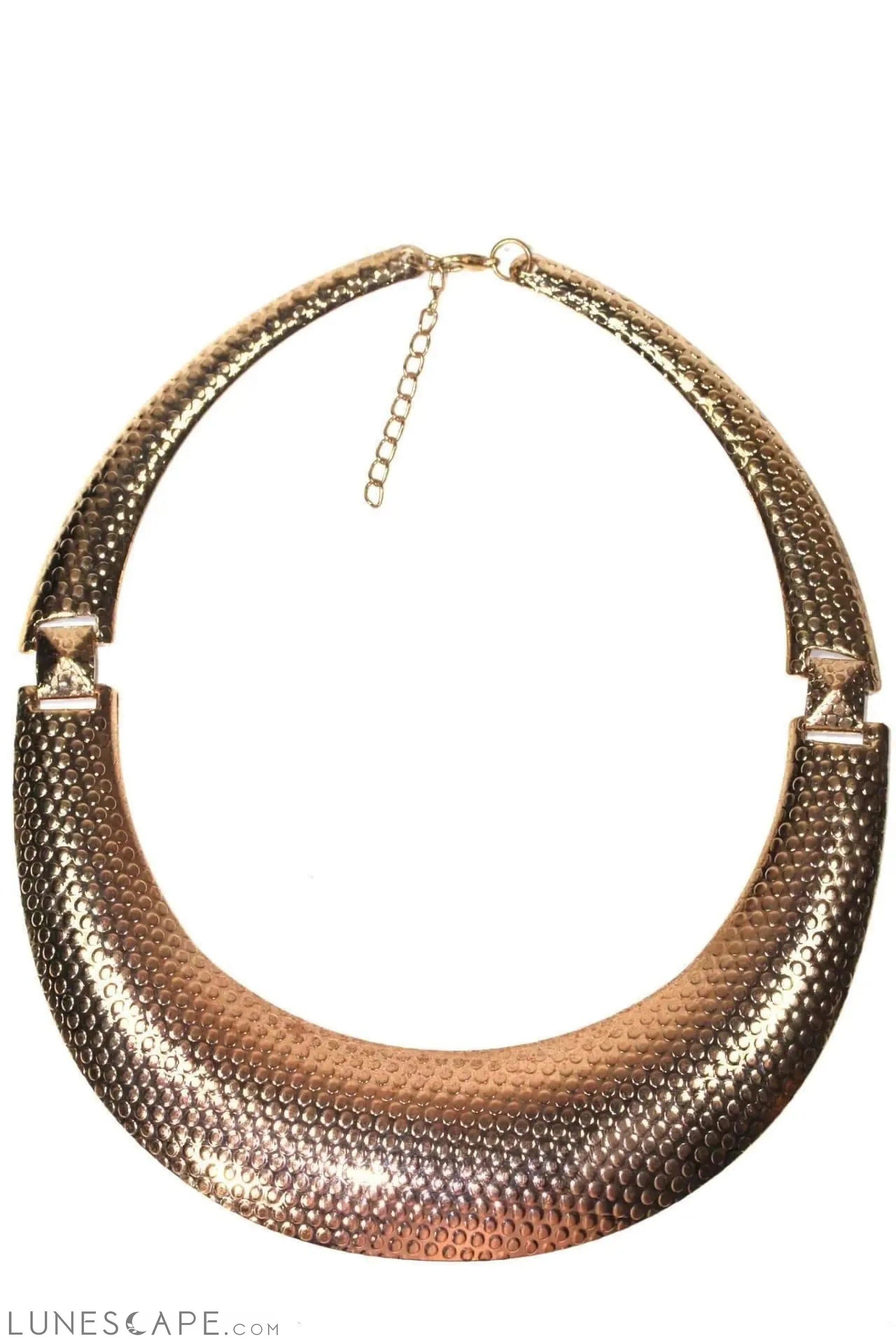 Rose Tone Dotted Statement Necklace LUNESCAPE