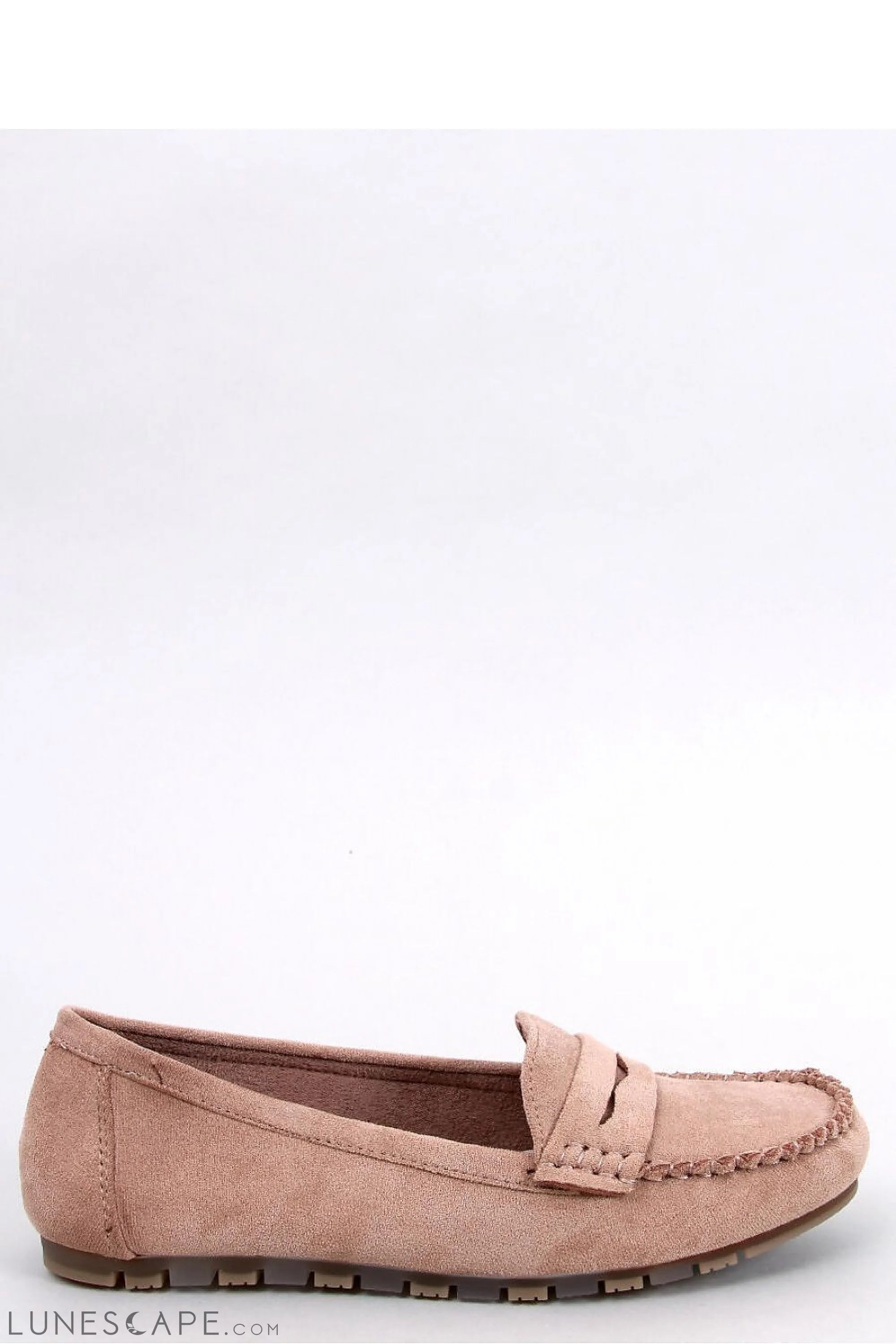 Rosy Beige Eco-Suede Women's Loafers – Moc Toe with Driving Sole LUNESCAPE