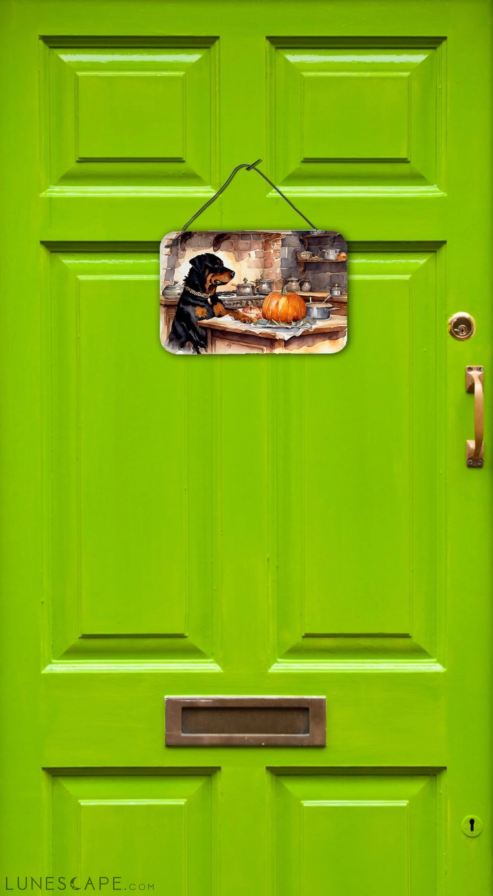 Rottweiler Thanksgiving Fall Kitchen Pumpkins Wall or Door Hanging Prints LUNESCAPE