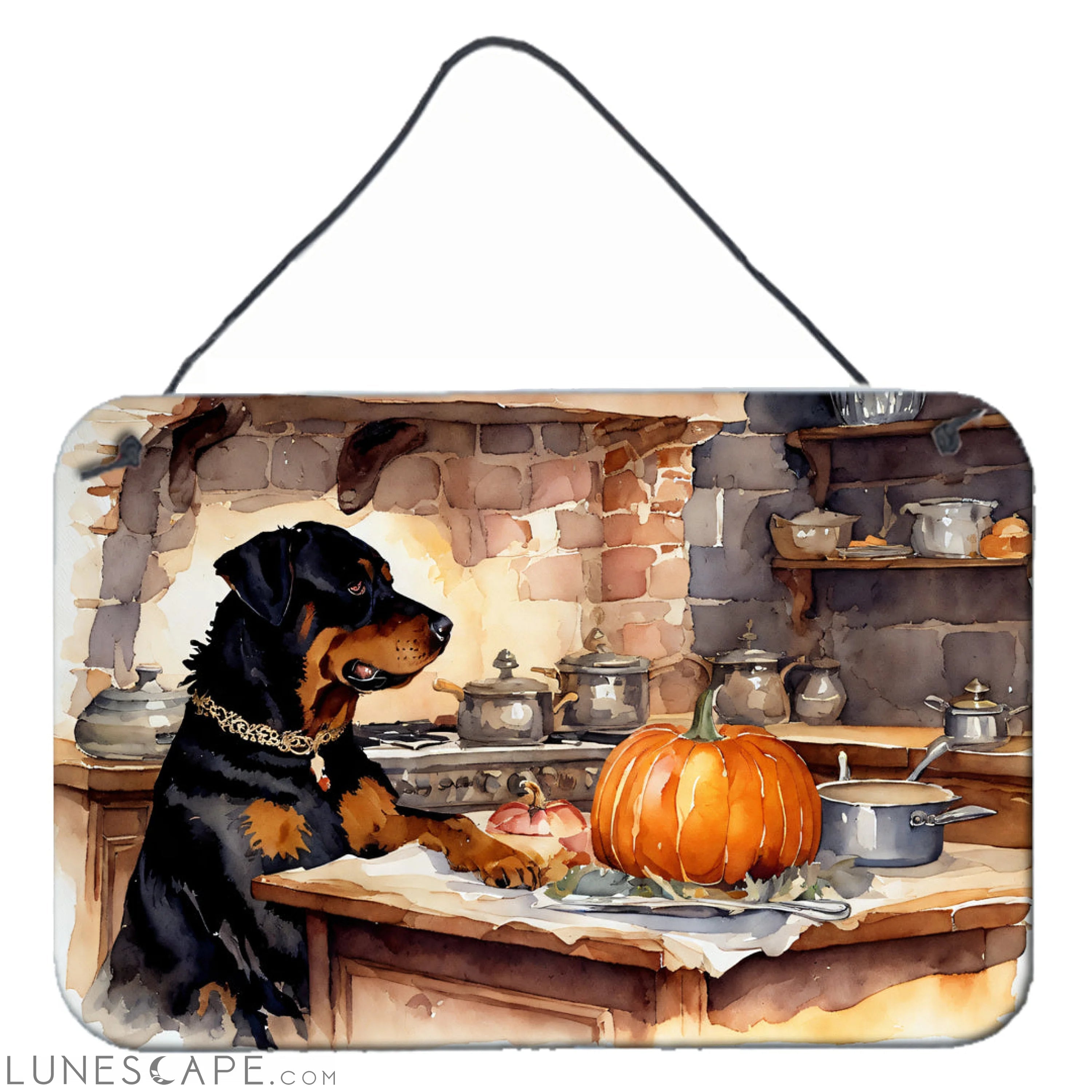 Rottweiler Thanksgiving Fall Kitchen Pumpkins Wall or Door Hanging Prints LUNESCAPE