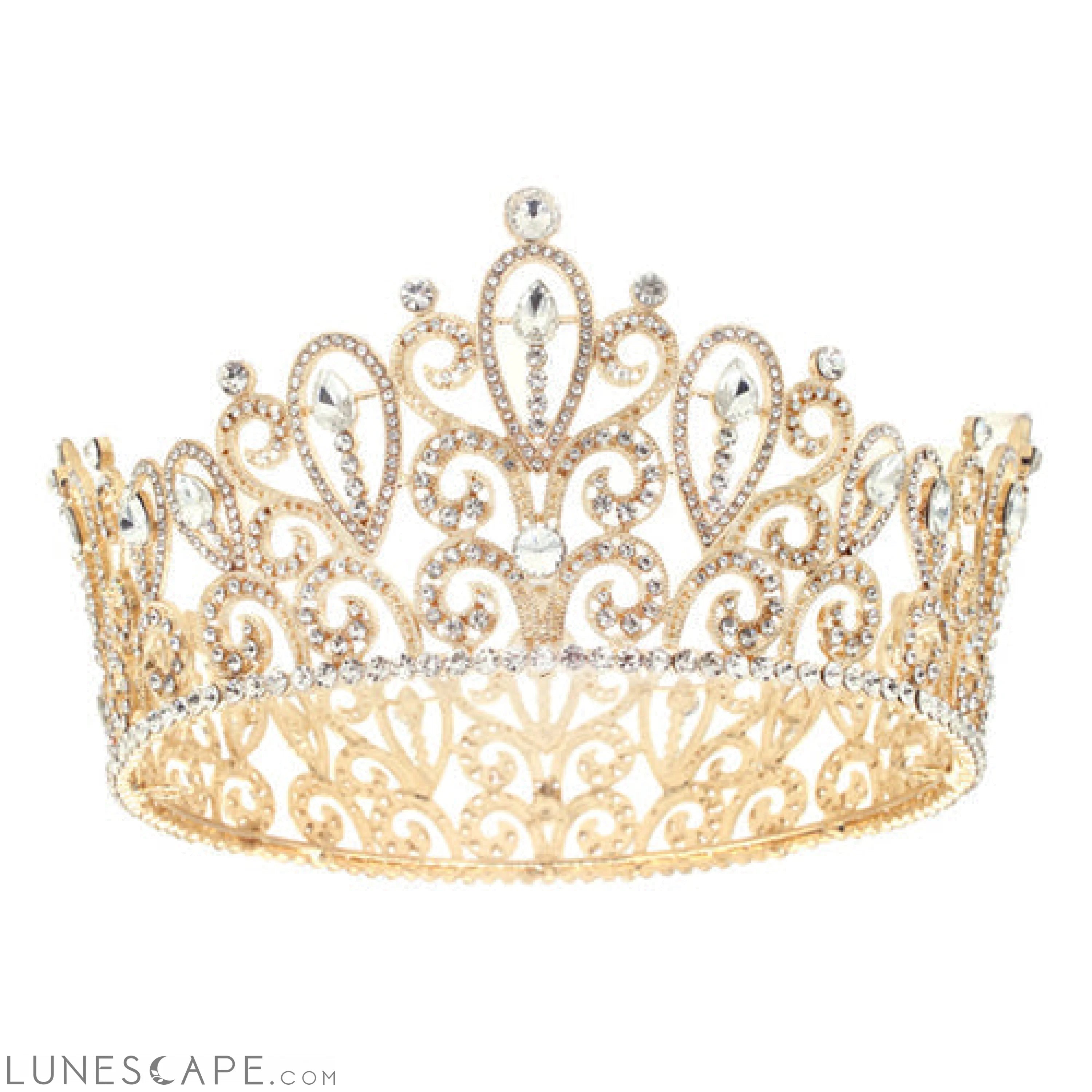 Royal Elegance Rhinestone Tiara LUNESCAPE