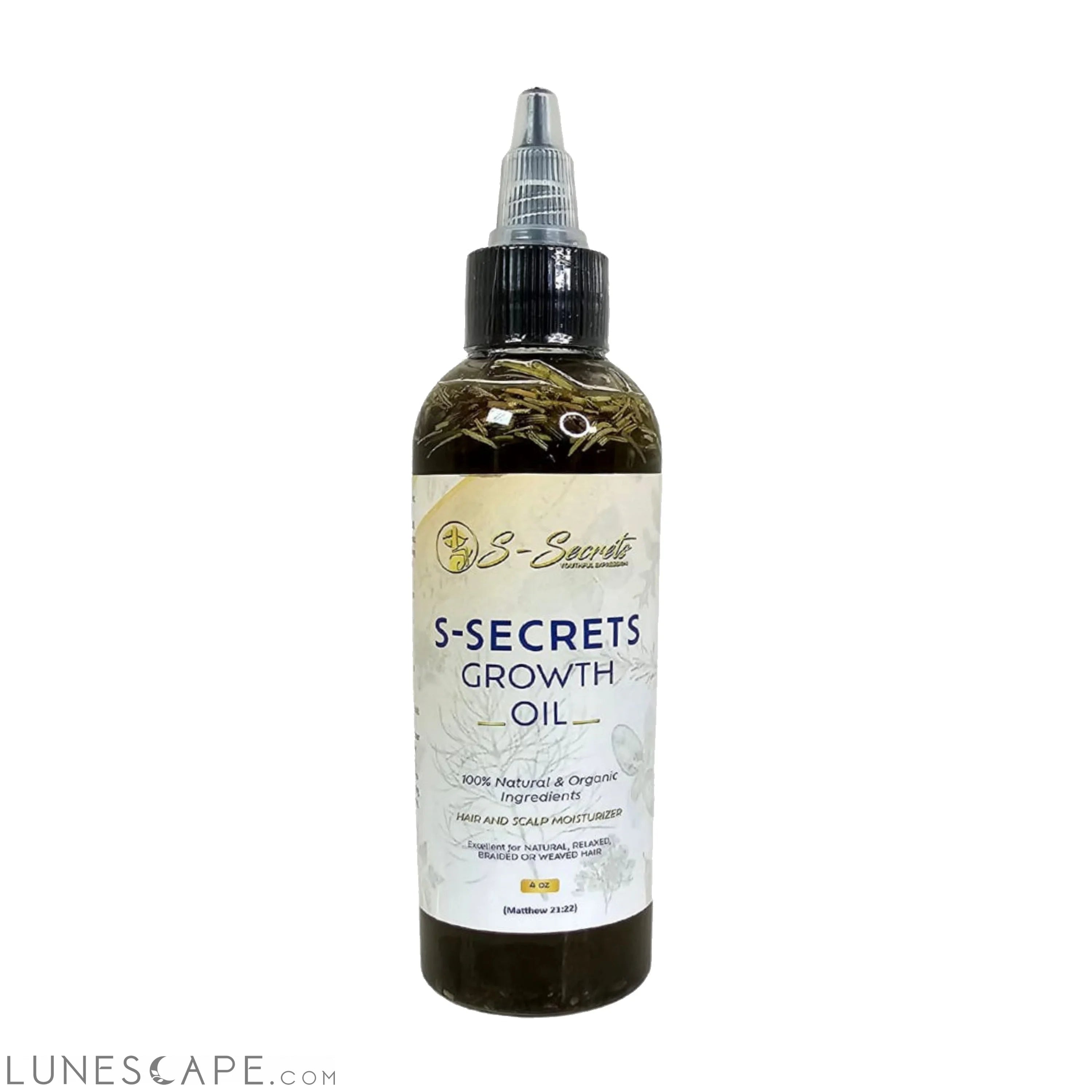 S-Secrets Hair Growth Oil 2oz, Herbs, Biotin, essential oils For All LUNESCAPE