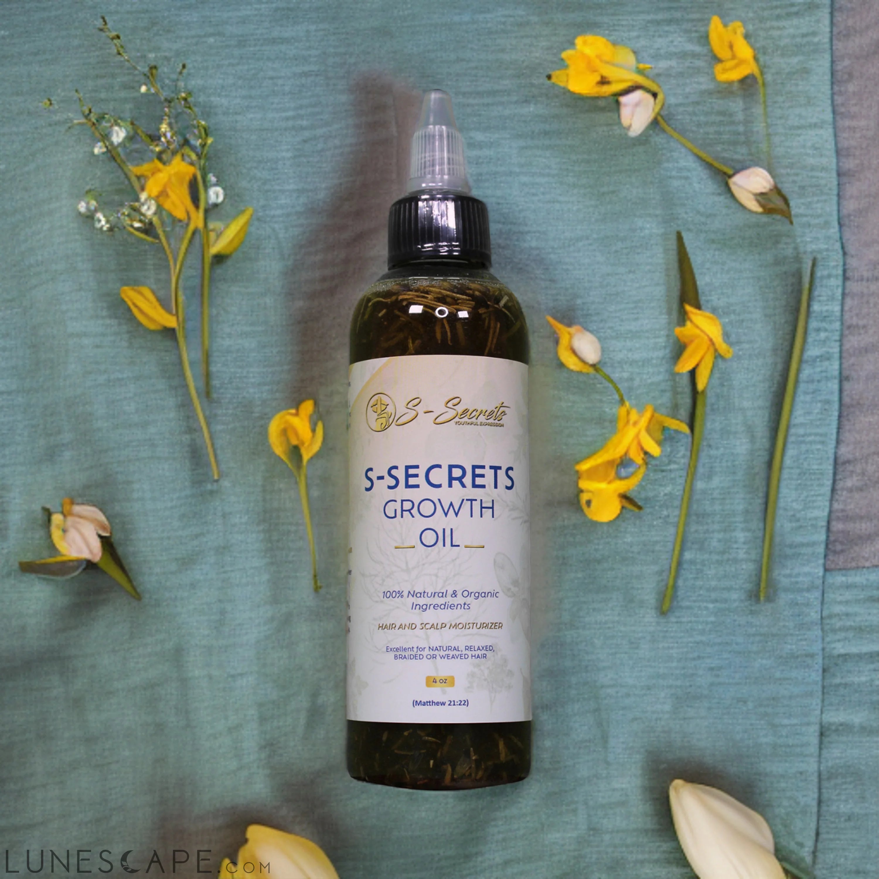 S-Secrets Hair Growth Oil 2oz, Herbs, Biotin, essential oils For All LUNESCAPE