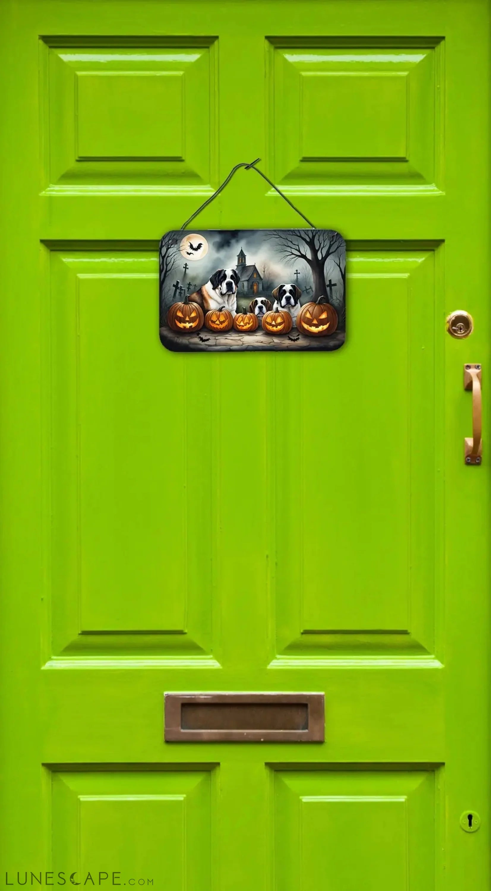 Saint Bernard Spooky Halloween Wall or Door Hanging Prints LUNESCAPE