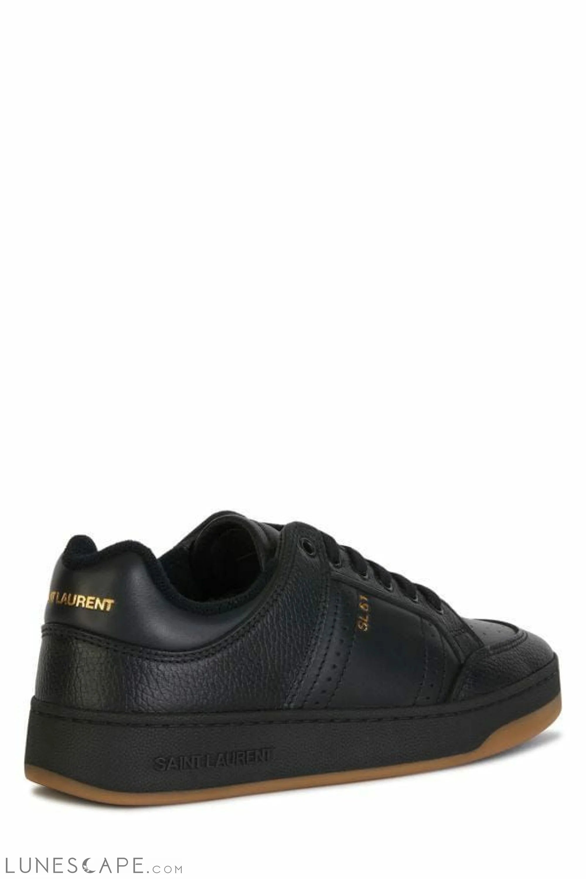 Saint Laurent Elegant Black Low-Top Leather Sneakers LUNESCAPE