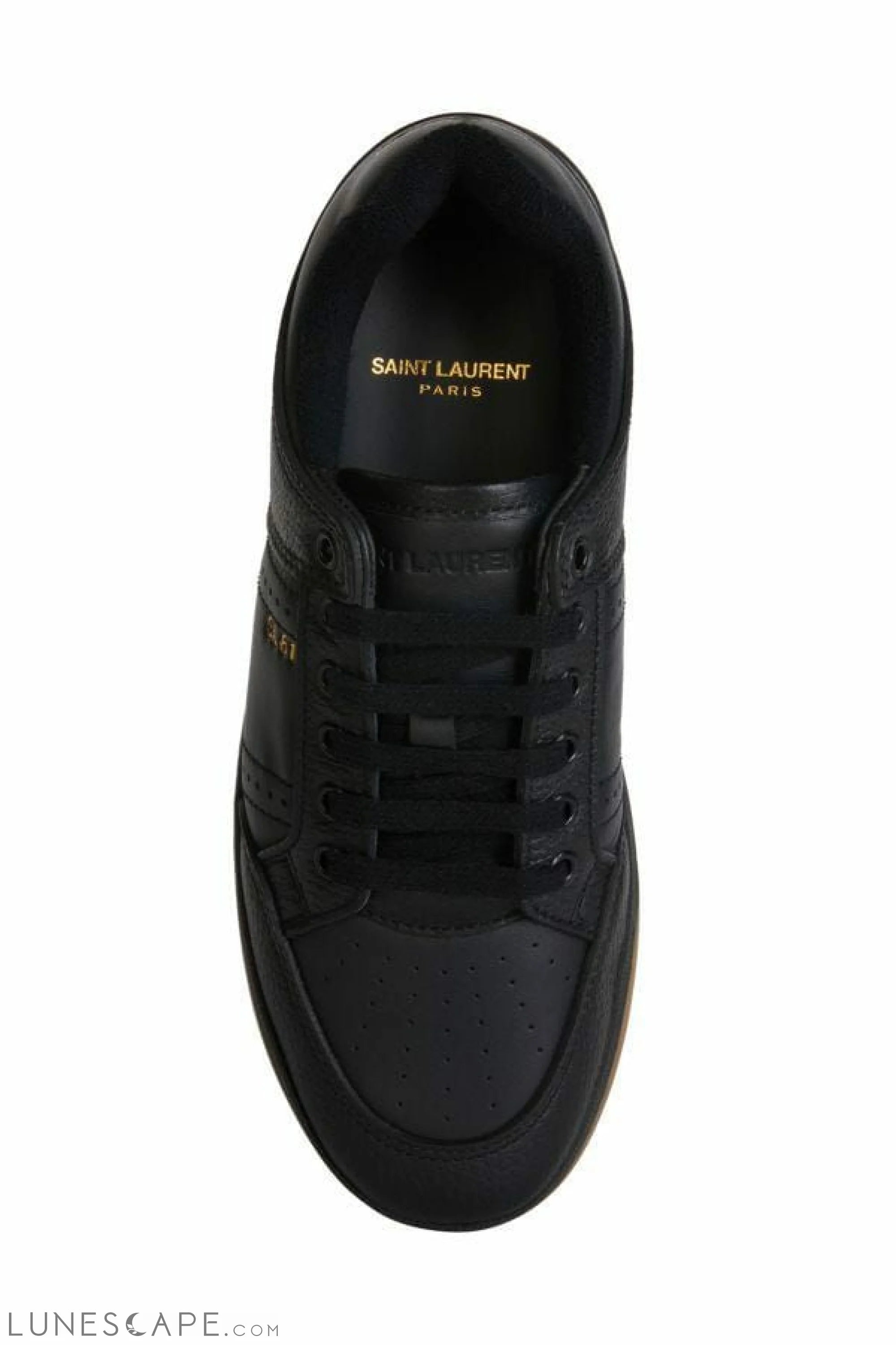 Saint Laurent Elegant Black Low-Top Leather Sneakers LUNESCAPE