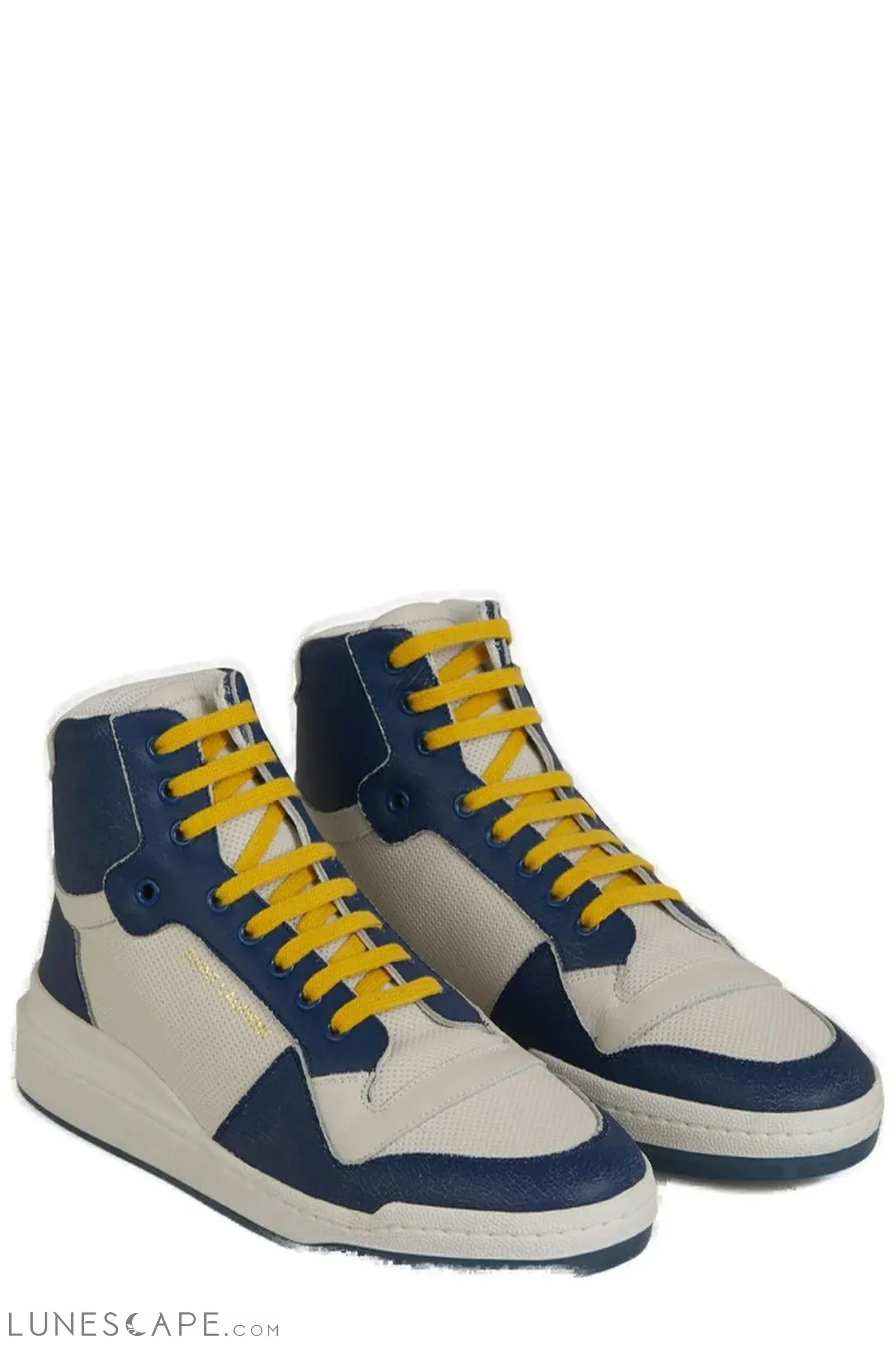 Saint Laurent Elevate Your Style with Mid-Top Blue Luxury Sneakers LUNESCAPE