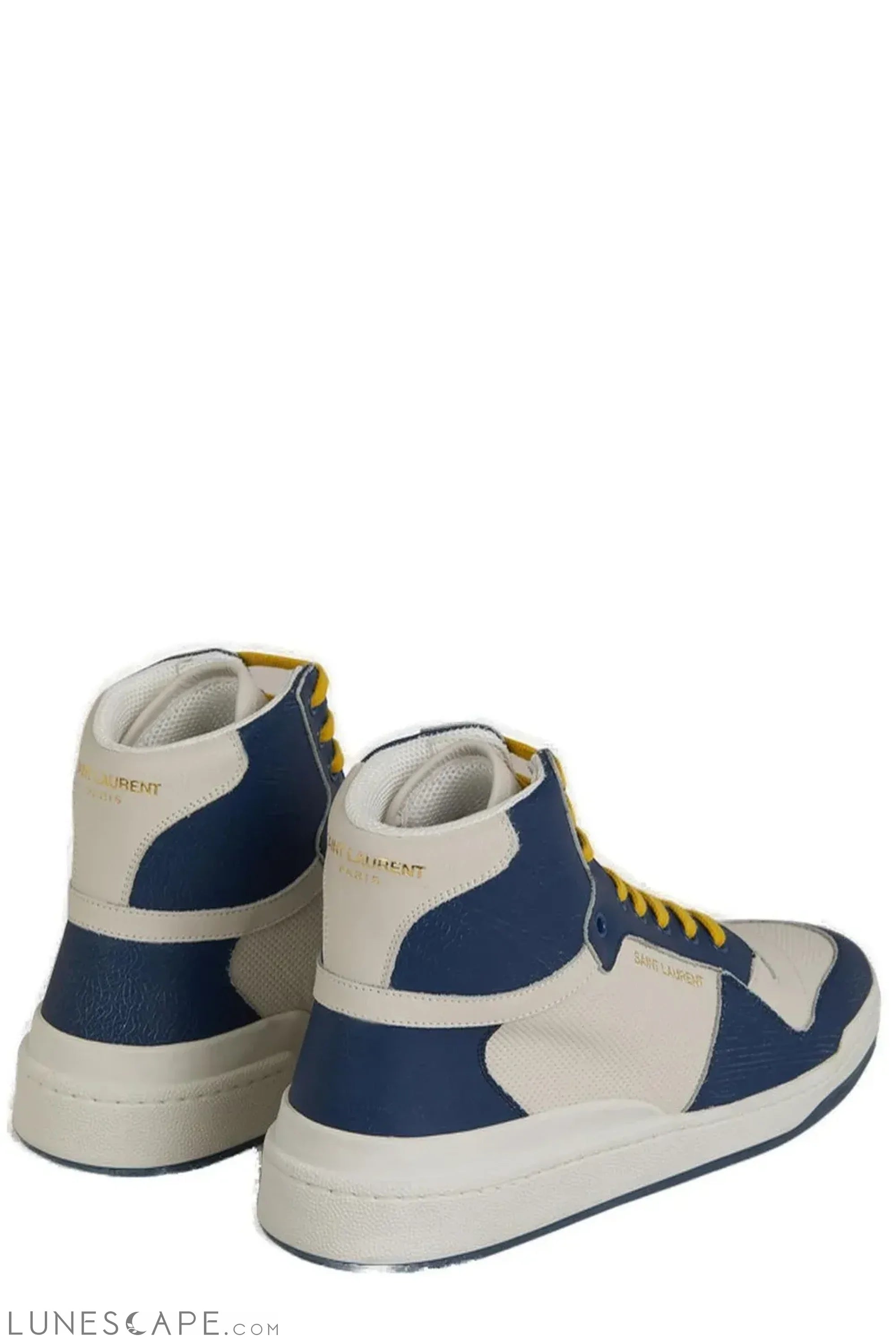 Saint Laurent Elevate Your Style with Mid-Top Blue Luxury Sneakers LUNESCAPE