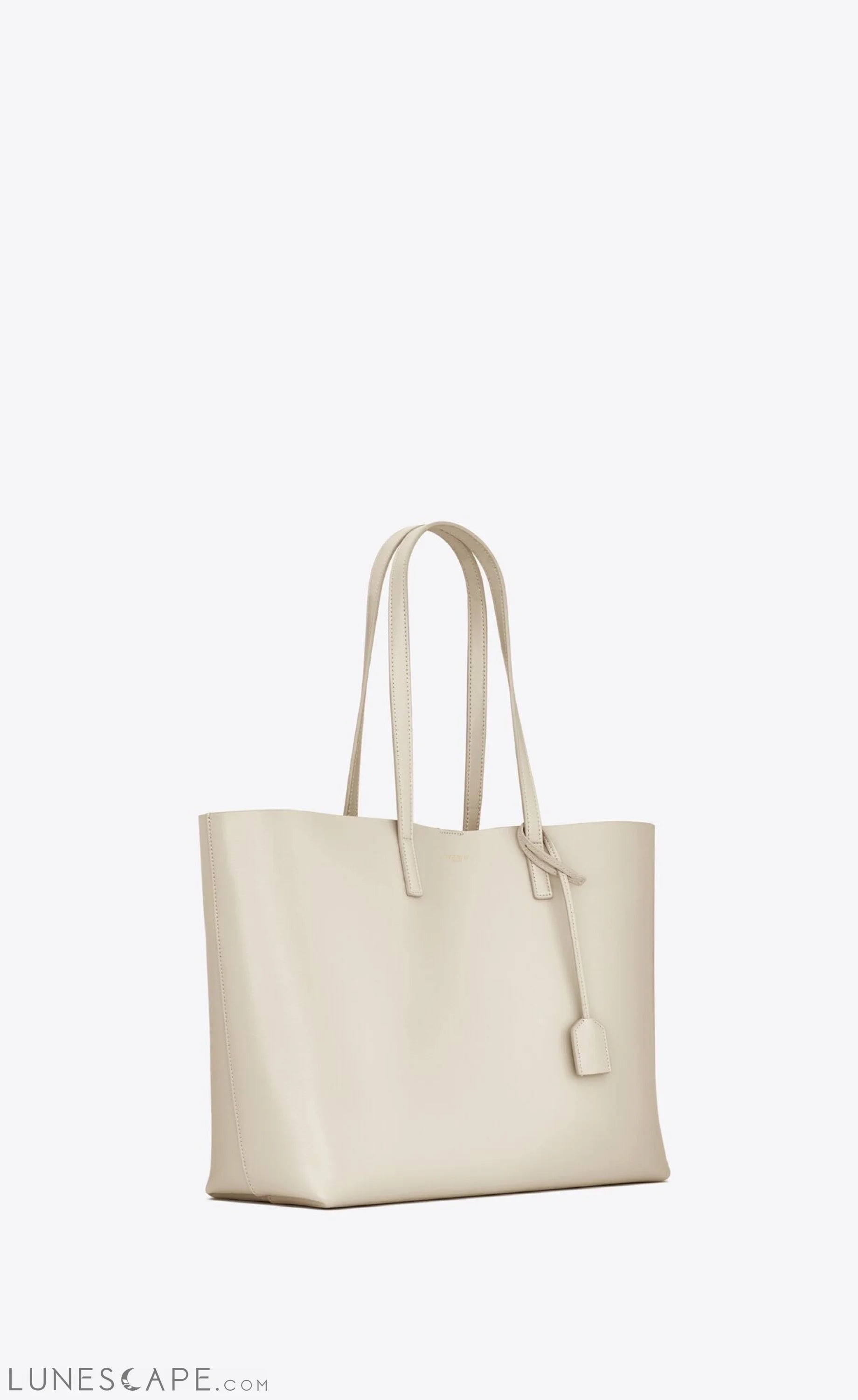 Saint Laurent White Calf Leather Tote Shoulder Bag LUNESCAPE