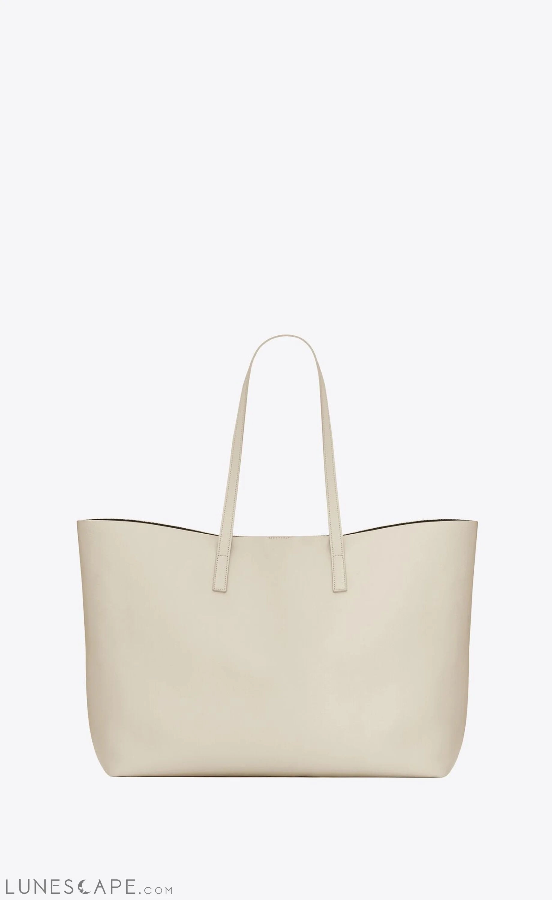 Saint Laurent White Calf Leather Tote Shoulder Bag LUNESCAPE