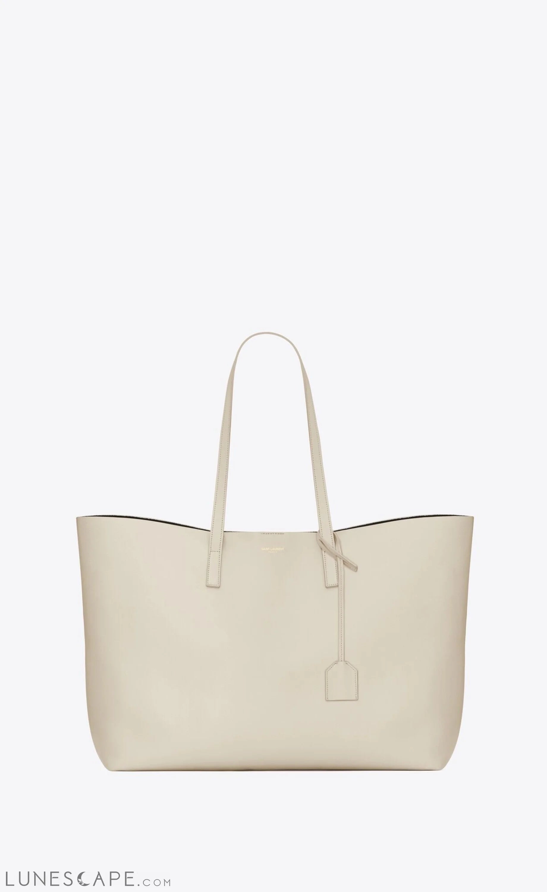 Saint Laurent White Calf Leather Tote Shoulder Bag LUNESCAPE